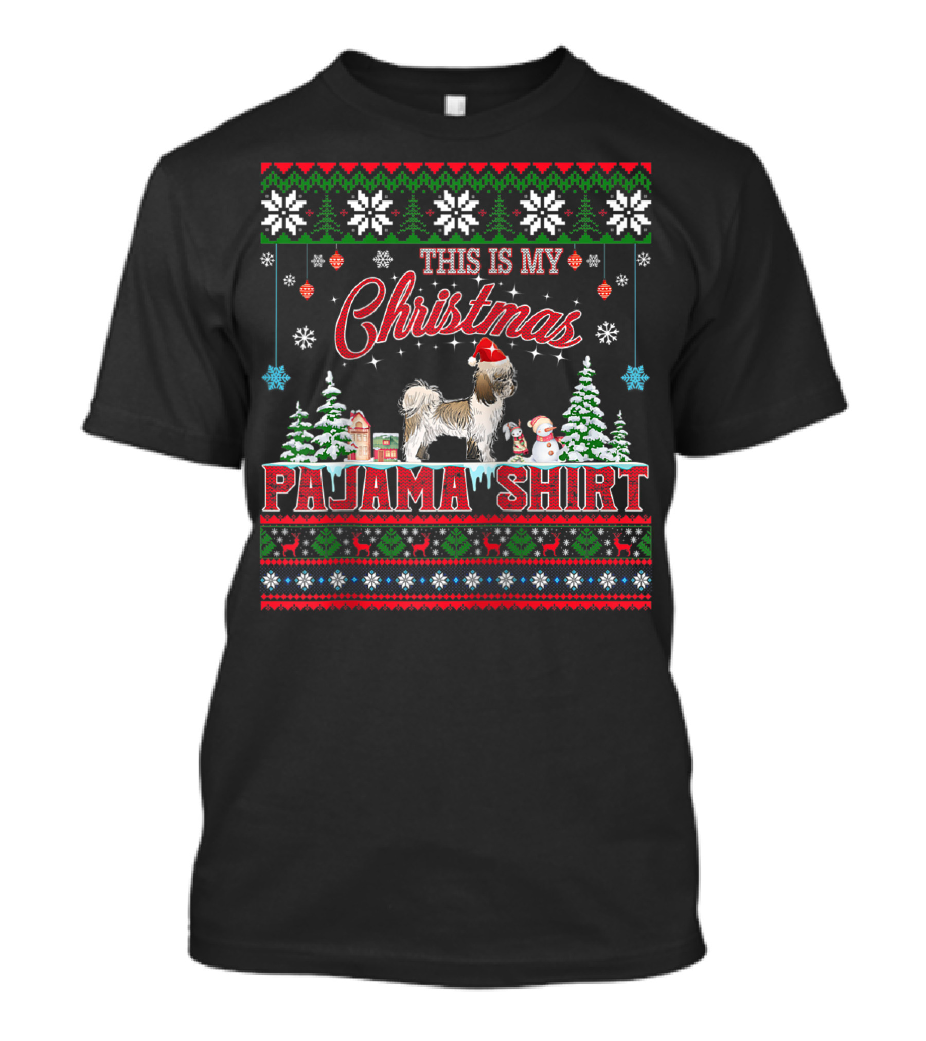 Christmas Pajama Shirt This Is My Christmas Shih Tzu T-Shirt