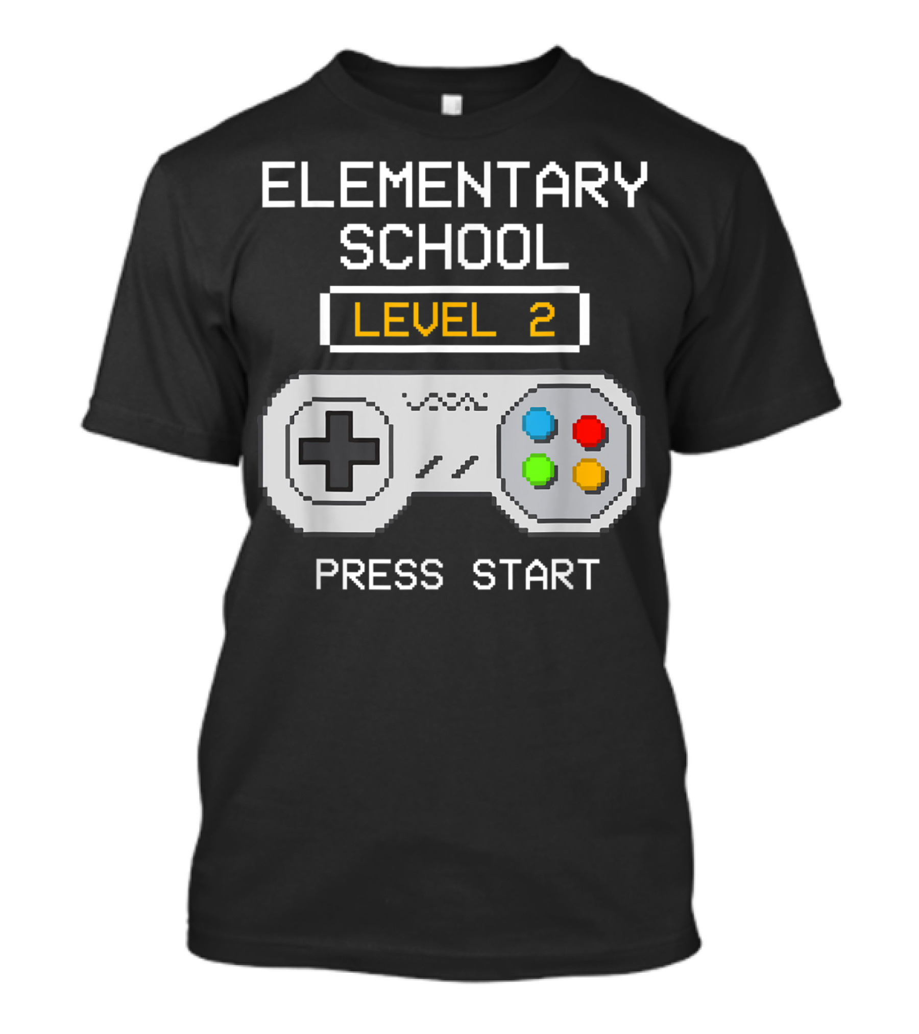 Elementary School Level 2 Press Start Gamer Back To School Game T-Shirt