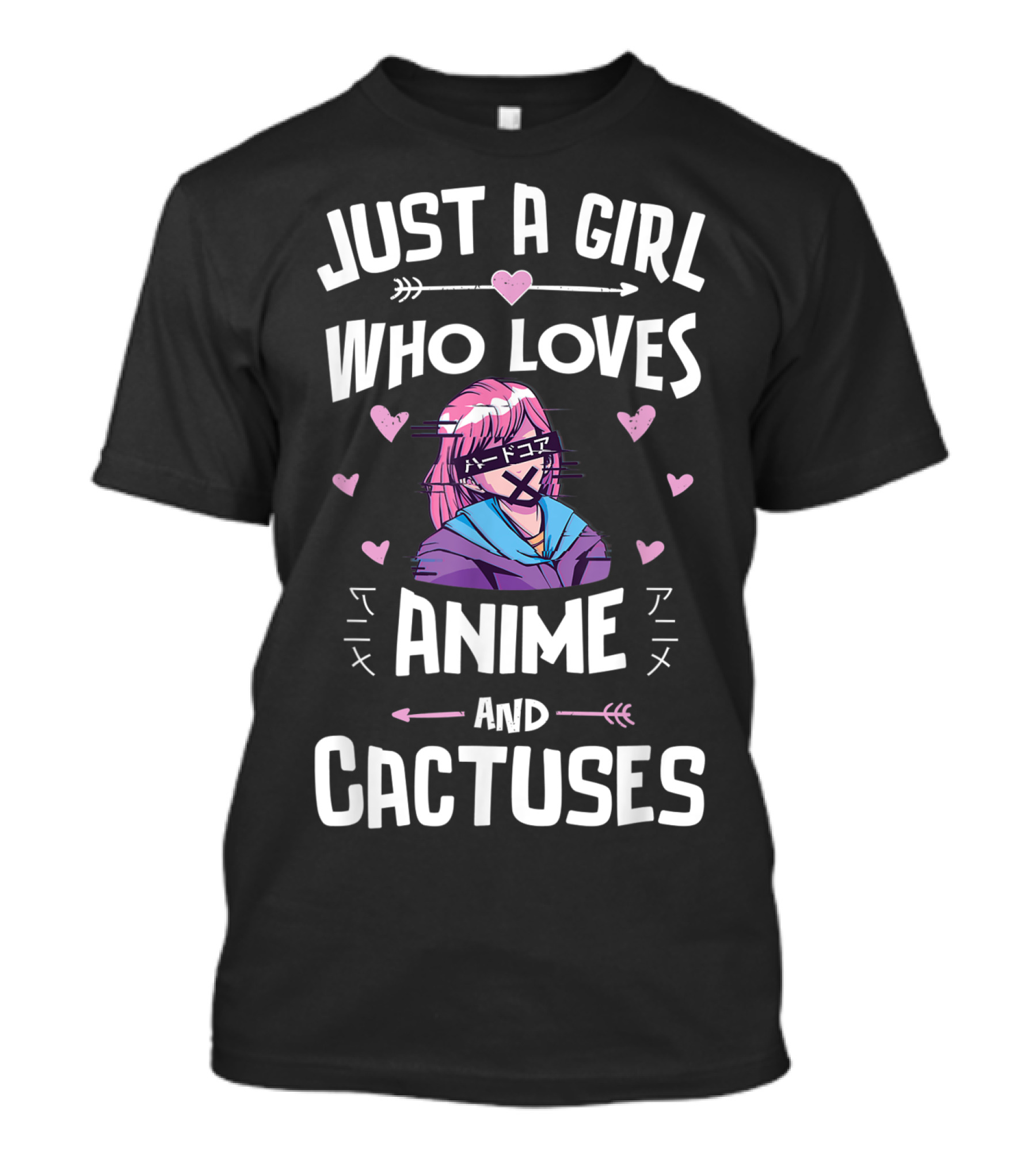 Just A Girl Who Loves Anime And Cactuses T-Shirt