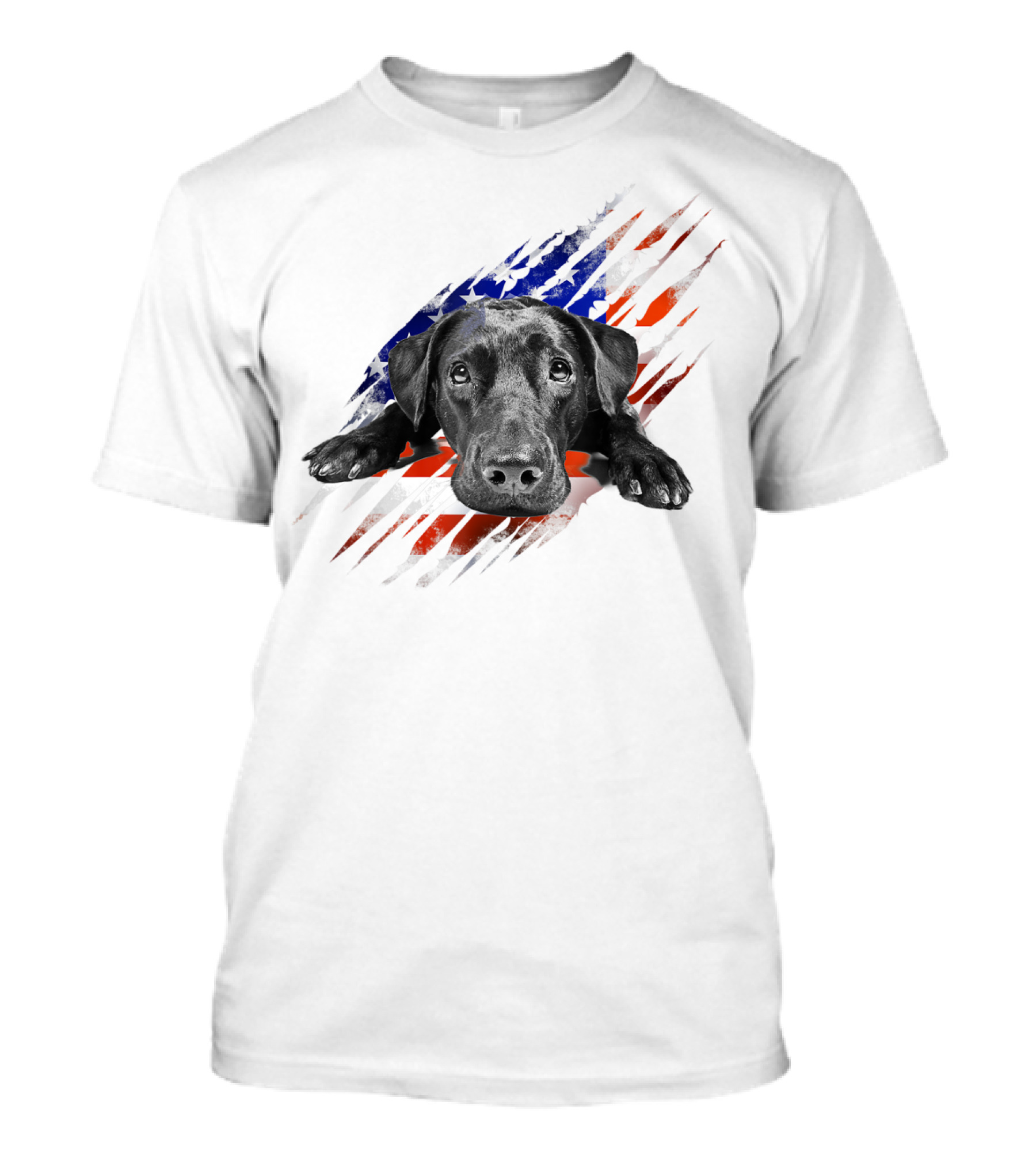 Black Labrador USA Flag Lab Owner Bird Duck Retriever Patriot T-Shirt