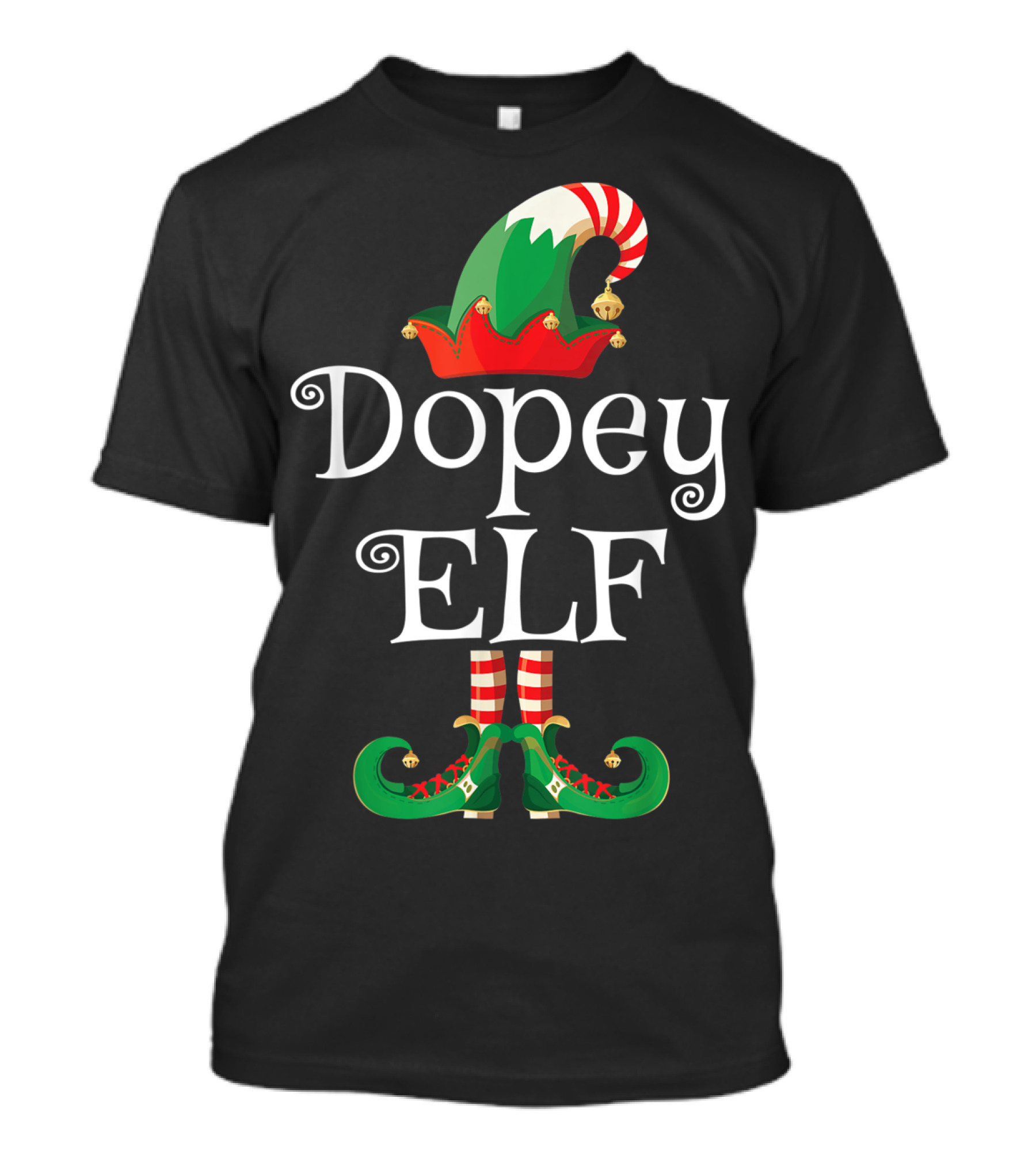 Dopey Elf Christmas Hat And Shoes T-Shirt