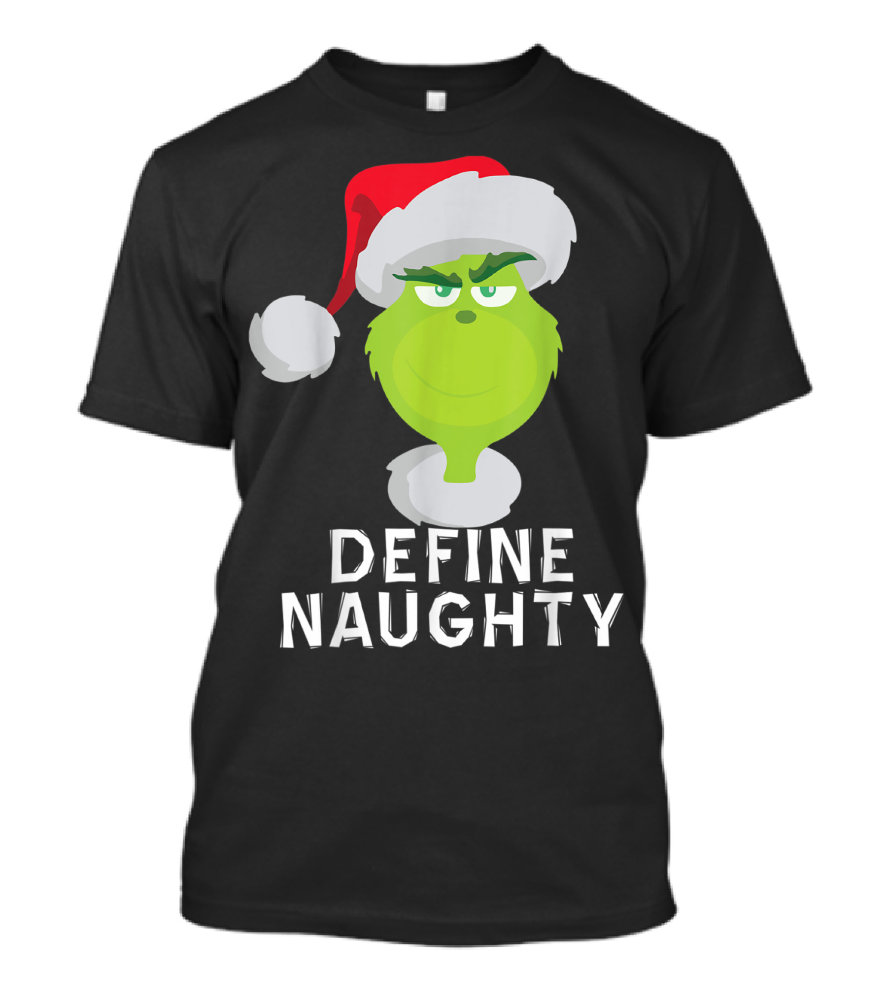 DrSeuss TheGrinch Define Naughty Santa Hat Christmas T-Shirt