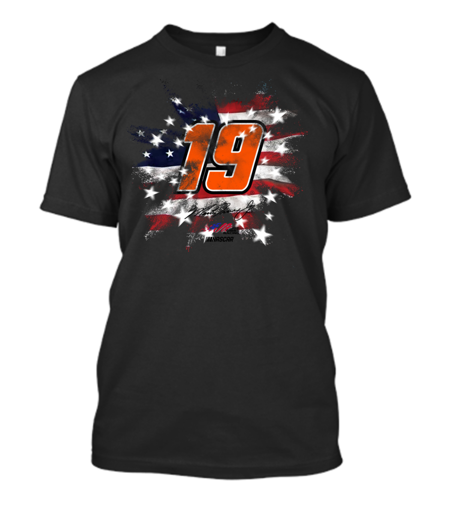Nascar 19 Martin Truex Jr American Flag Fireworks T-Shirt
