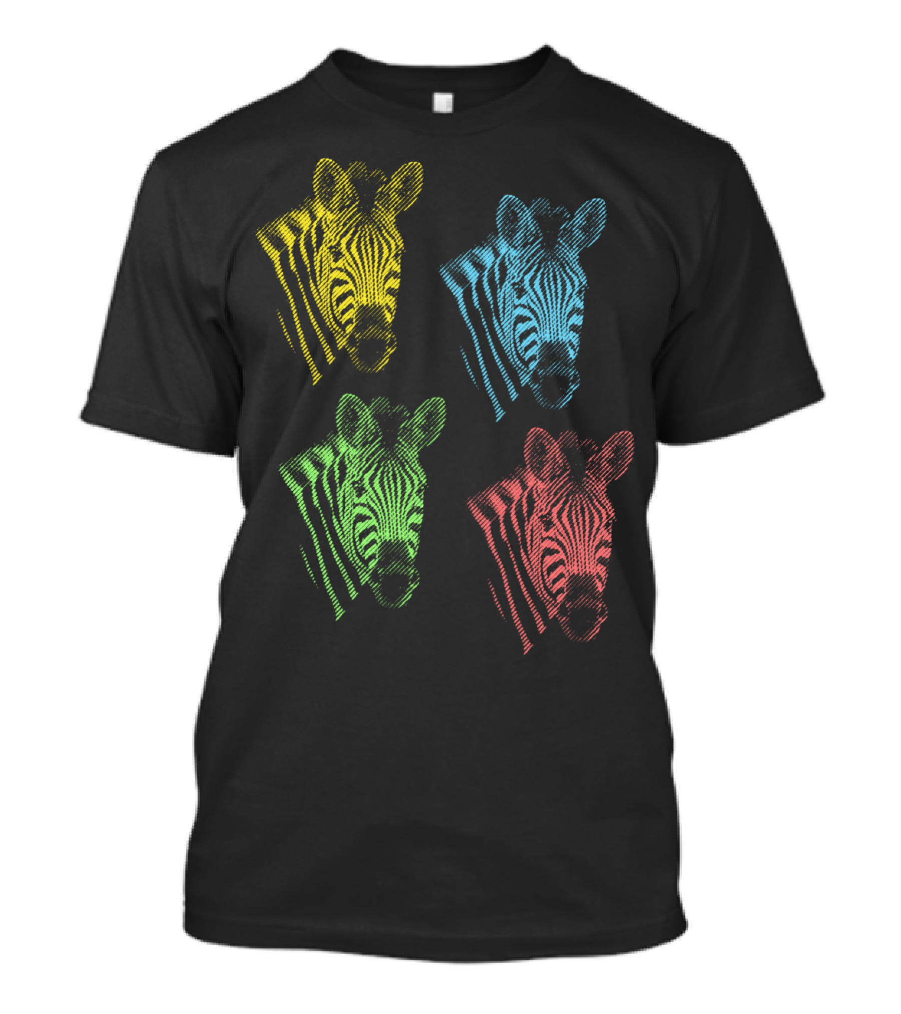 Four Colorful Zebra Pop Art Portraits T-Shirt