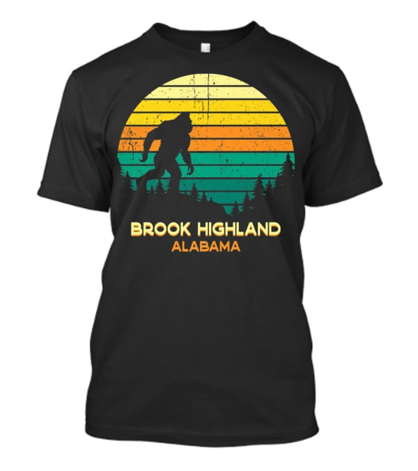 Brook Highland Alabama Retro Bigfoot Sunset T-Shirt