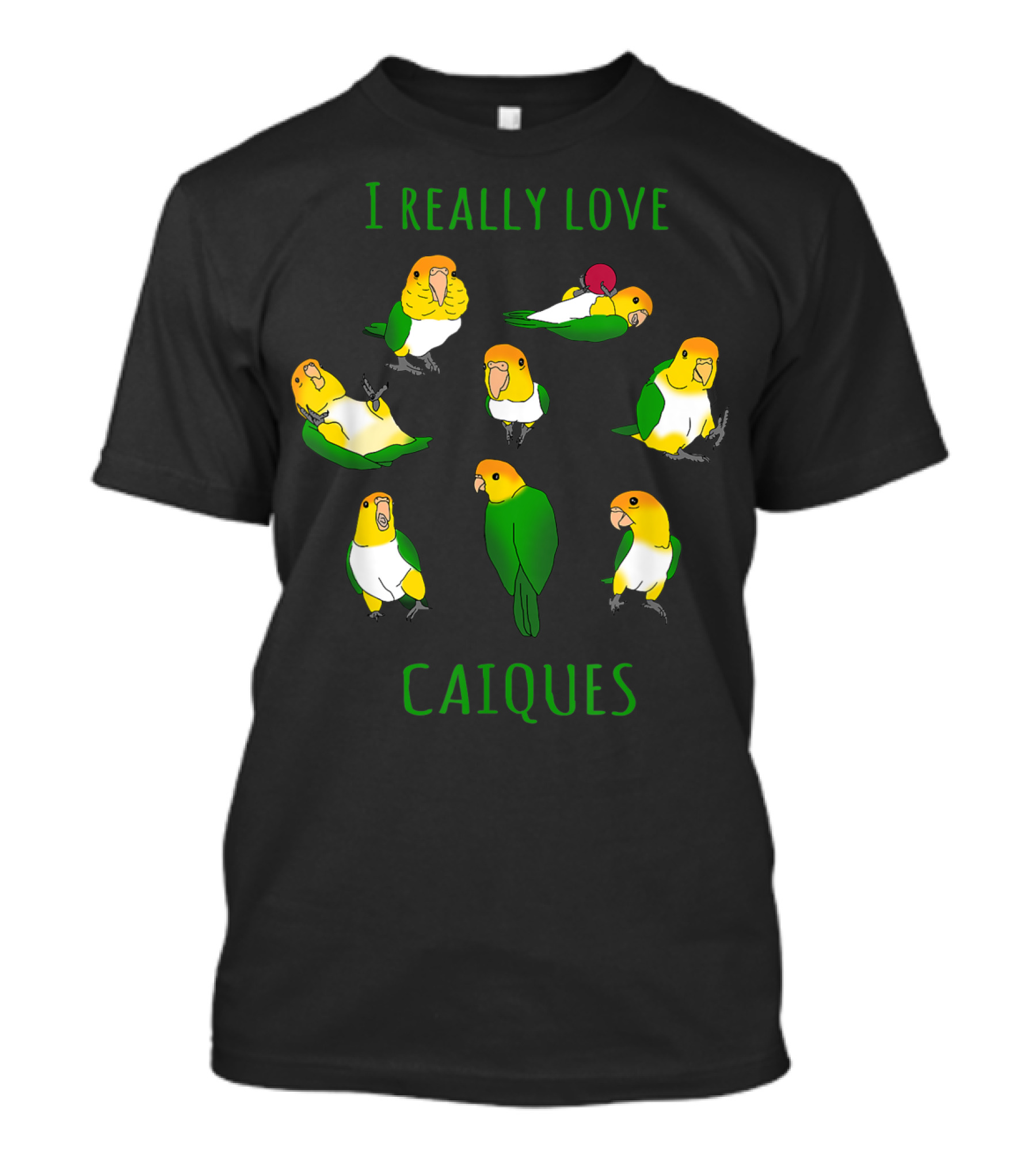 I Really Love Caiques Parrot Lovers Doodle T-Shirt
