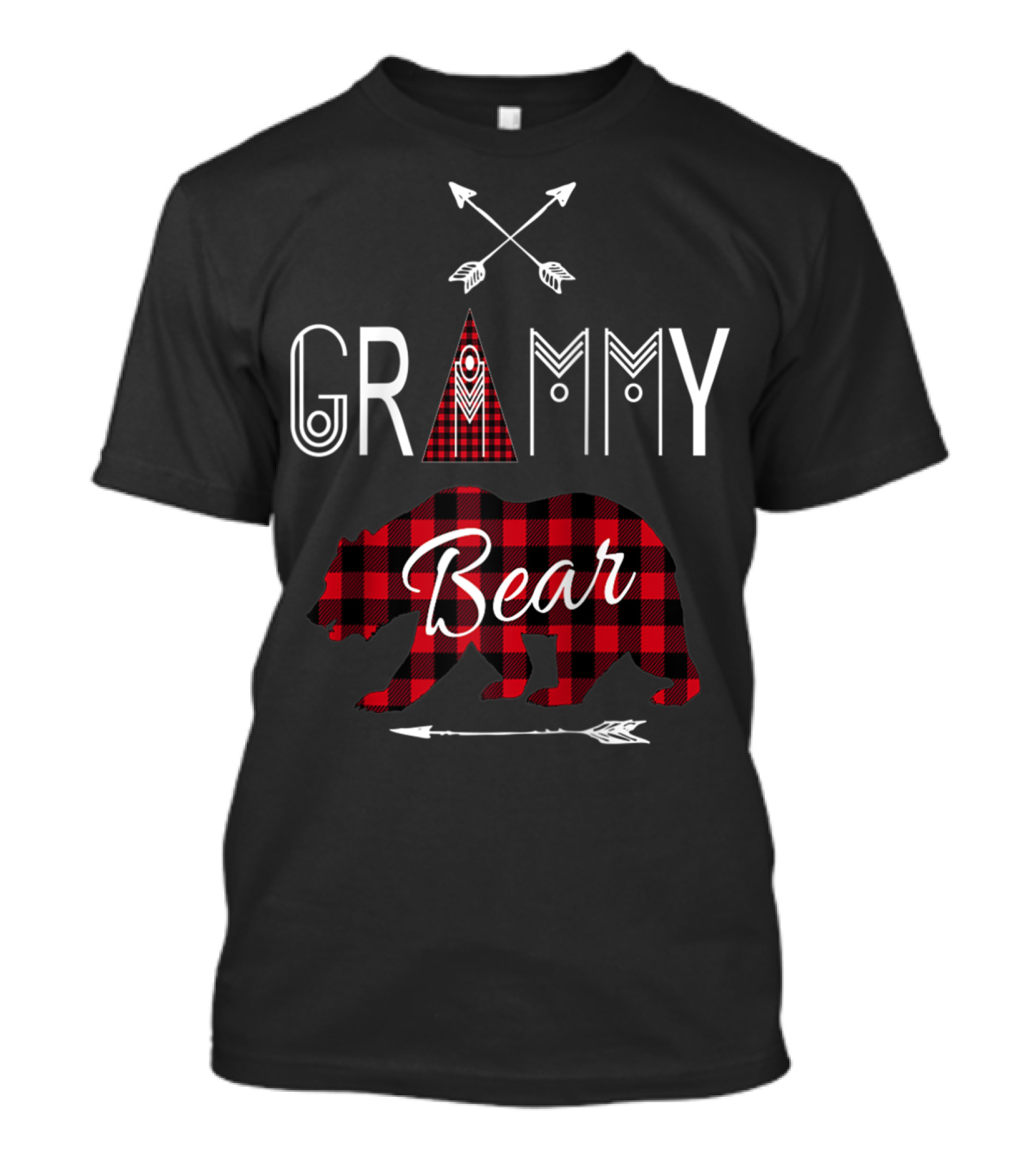 Grammy Bear Buffalo Plaid Family Vacation Rustic Arrow T-Shirt
