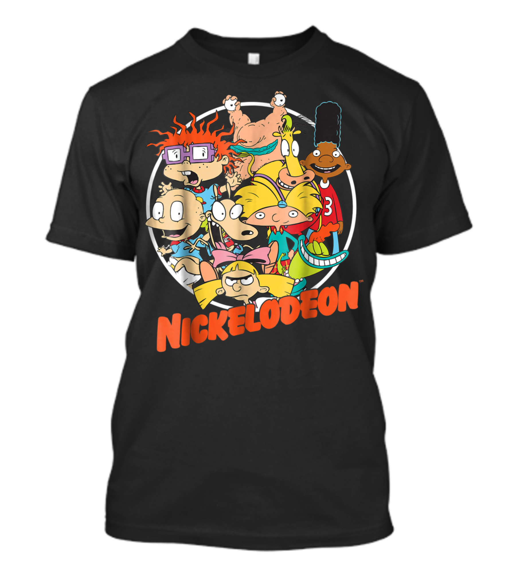 Nickelodeon Classic 90s Characters Rugrats Hey Arnold Gerald Cartoons T-Shirt