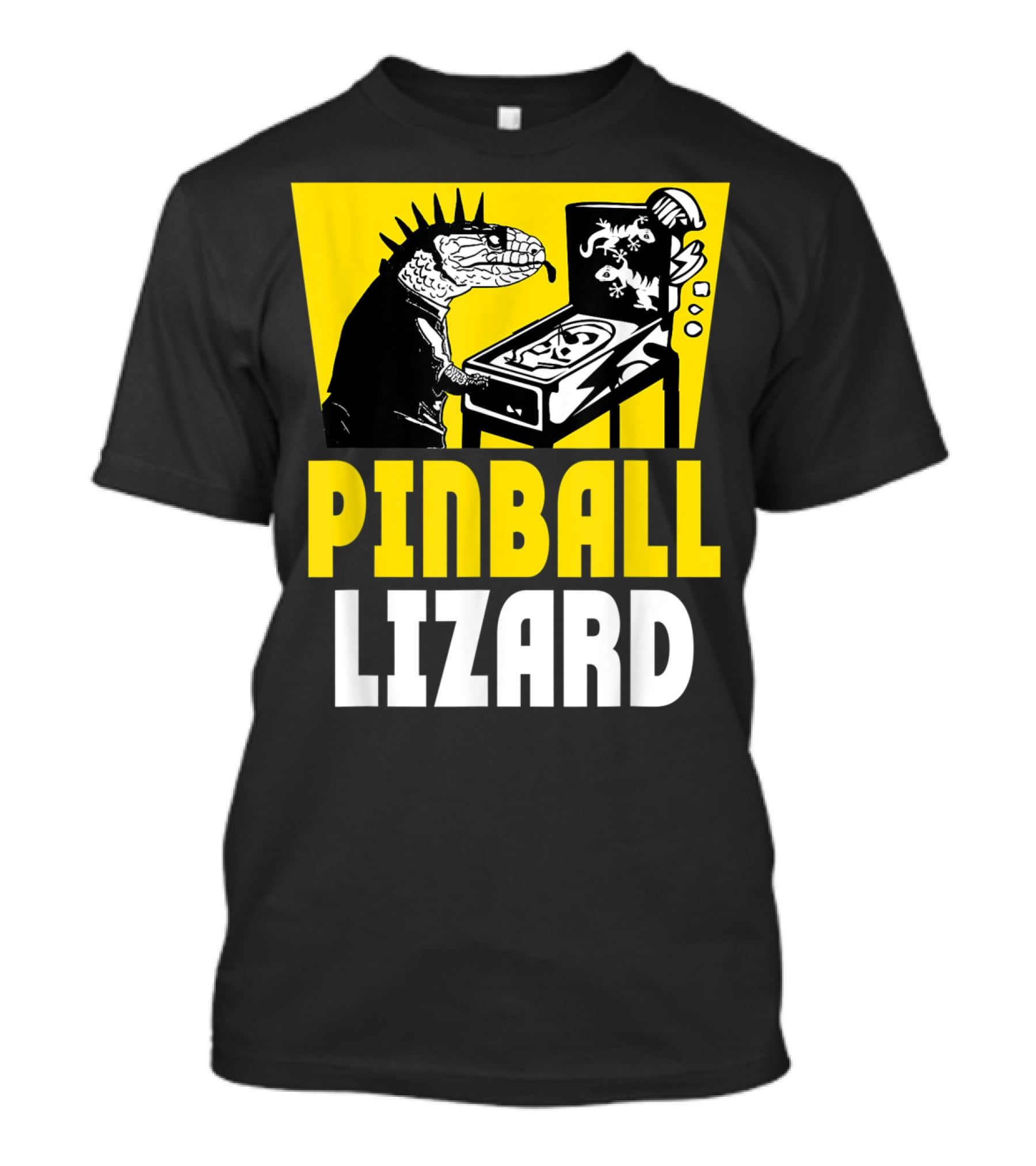Pinball Lizard Arcade Punk Iguana Playing Pinball Machine T-Shirt