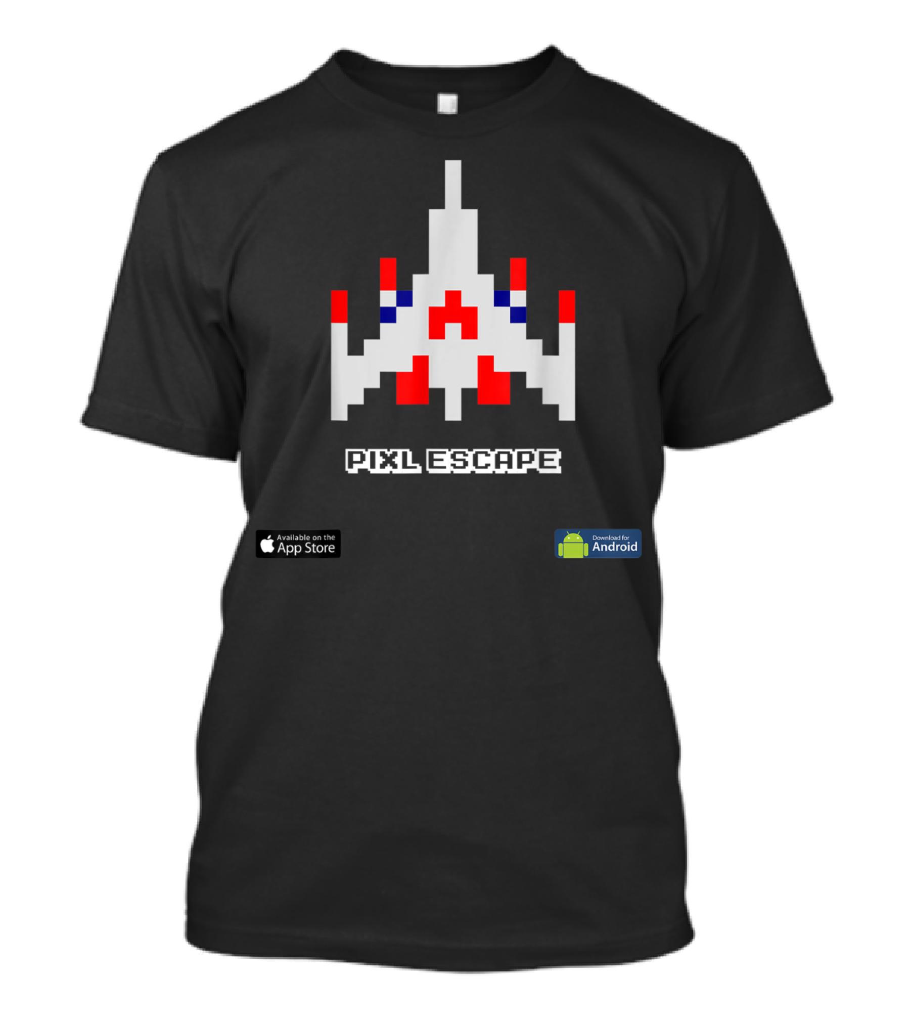 Pixl Escape Galaga Spaceship App Store Android Classic Retro Game T-Shirt