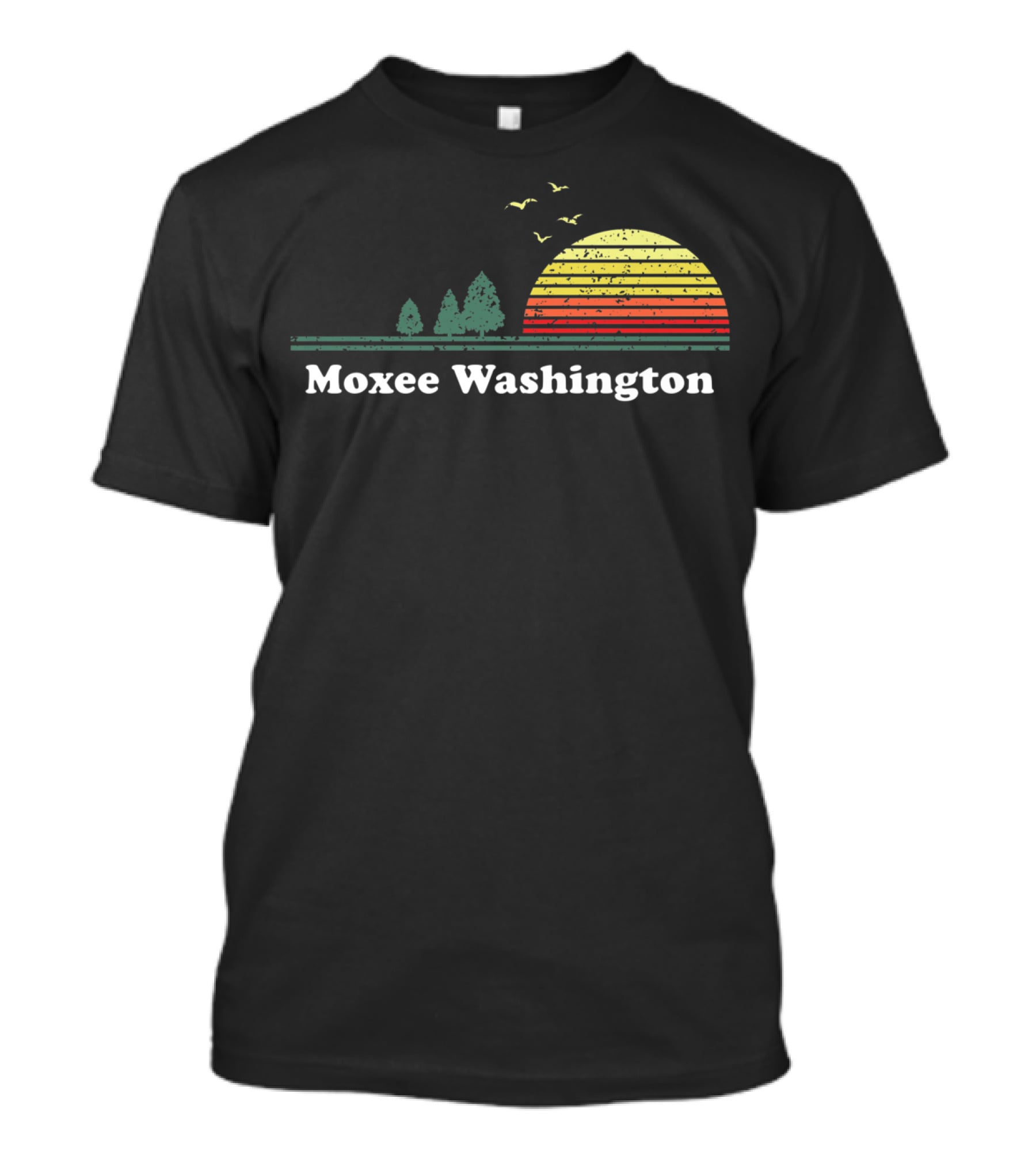 Moxee Washington Vintage Sunset With Trees And Birds T-Shirt