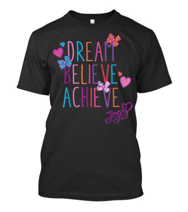 Nickelodeon Jojo Siwa Dream Believe Achieve Hearts And Bows T-Shirt