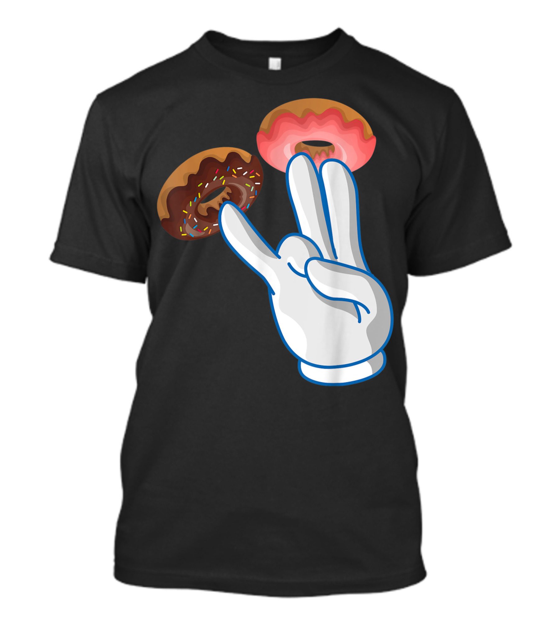 2 In The Pink 1 In The Stink Hand Gesture With Two Sprinkle Donuts Dark Humor T-Shirt
