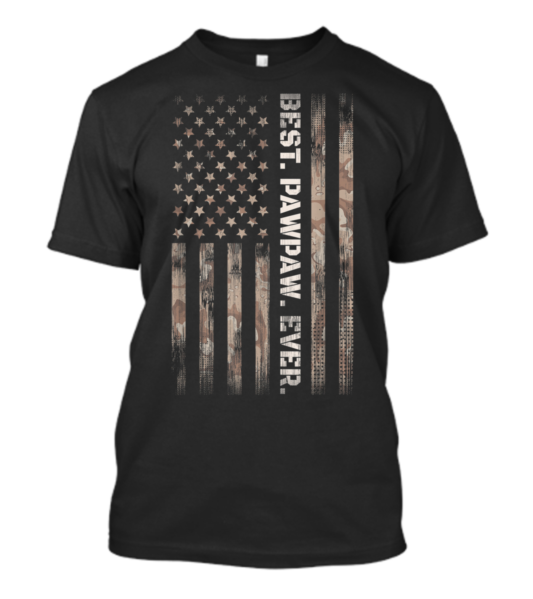 Best PAWPAW Ever Vintage American Flag Camo T-Shirt