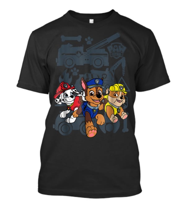 Paw Patrol Chase Marshall Rubble Adventure Vehicles T-Shirt