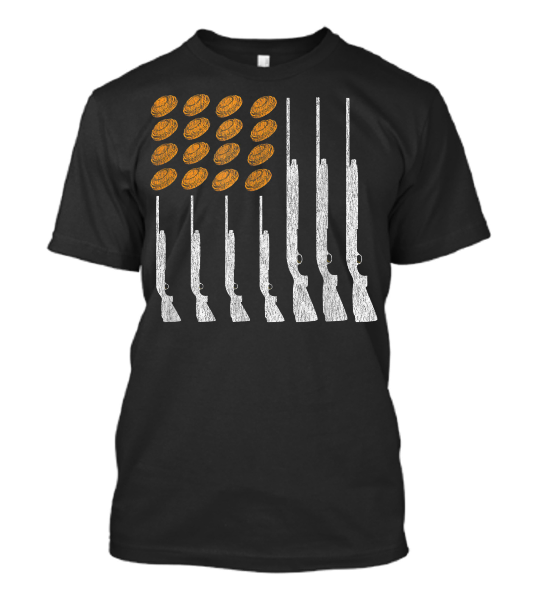 Clay Target Shooting Trap Skeet American Flag Shotguns T-Shirt