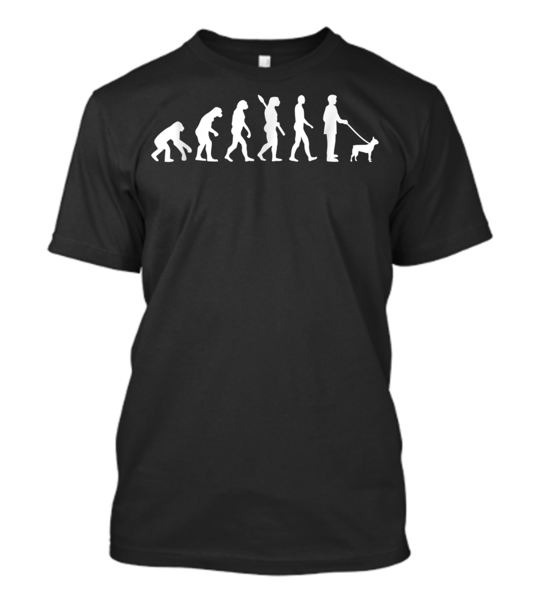 Boston Terrier Evolution Of Walking Development With Human Stages T-Shirt