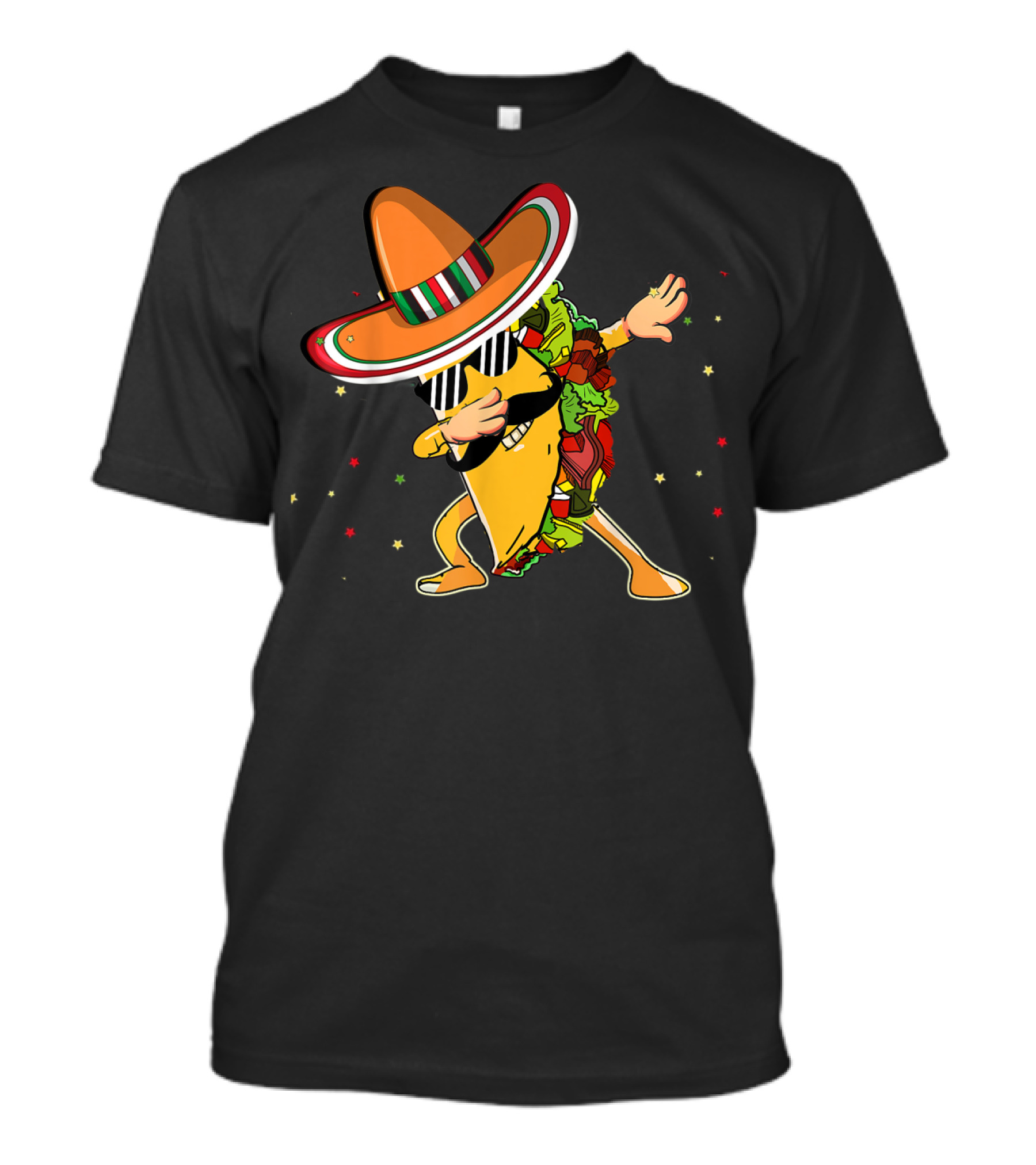 Cinco De Mayo Dabbing Taco With Sombrero Mexico Latino T-Shirt
