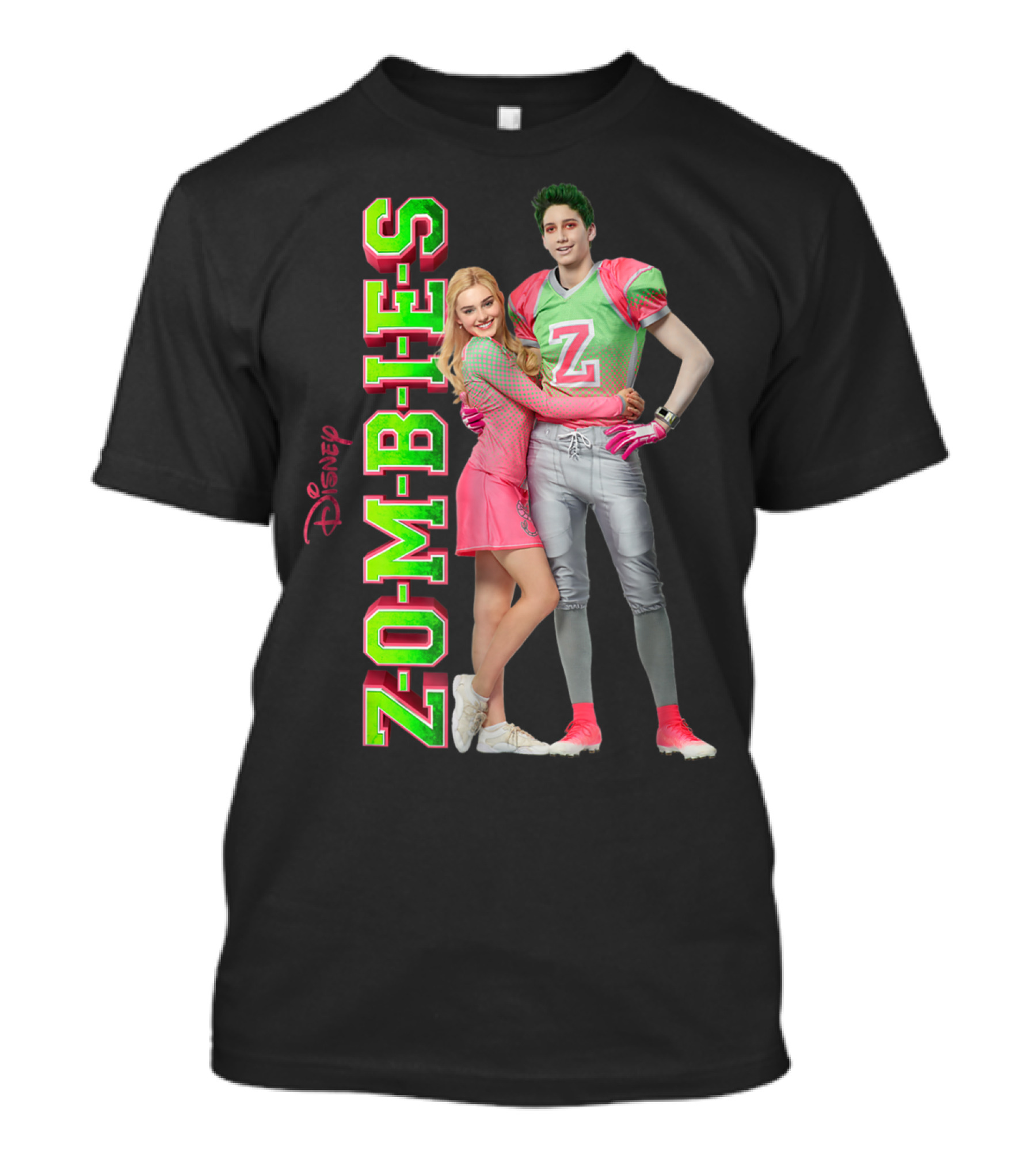 Disney Zombies Zed And Addison Cheerleader And Football Player T-Shirt