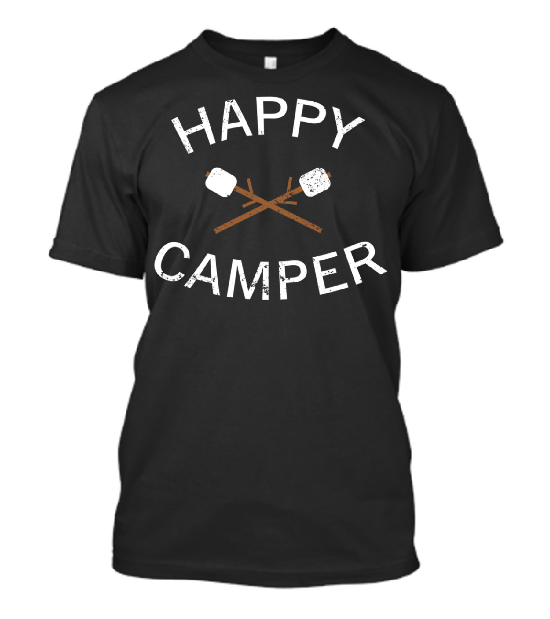 Happy Camper Marshmallow Sticks Grunge T-Shirt