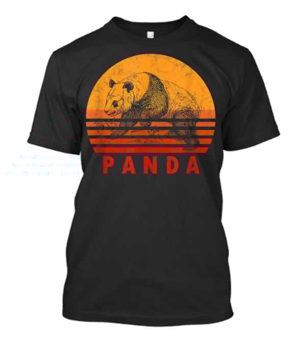 Vintage Panda Bear Sunset Illustration Panda Lover T-Shirt