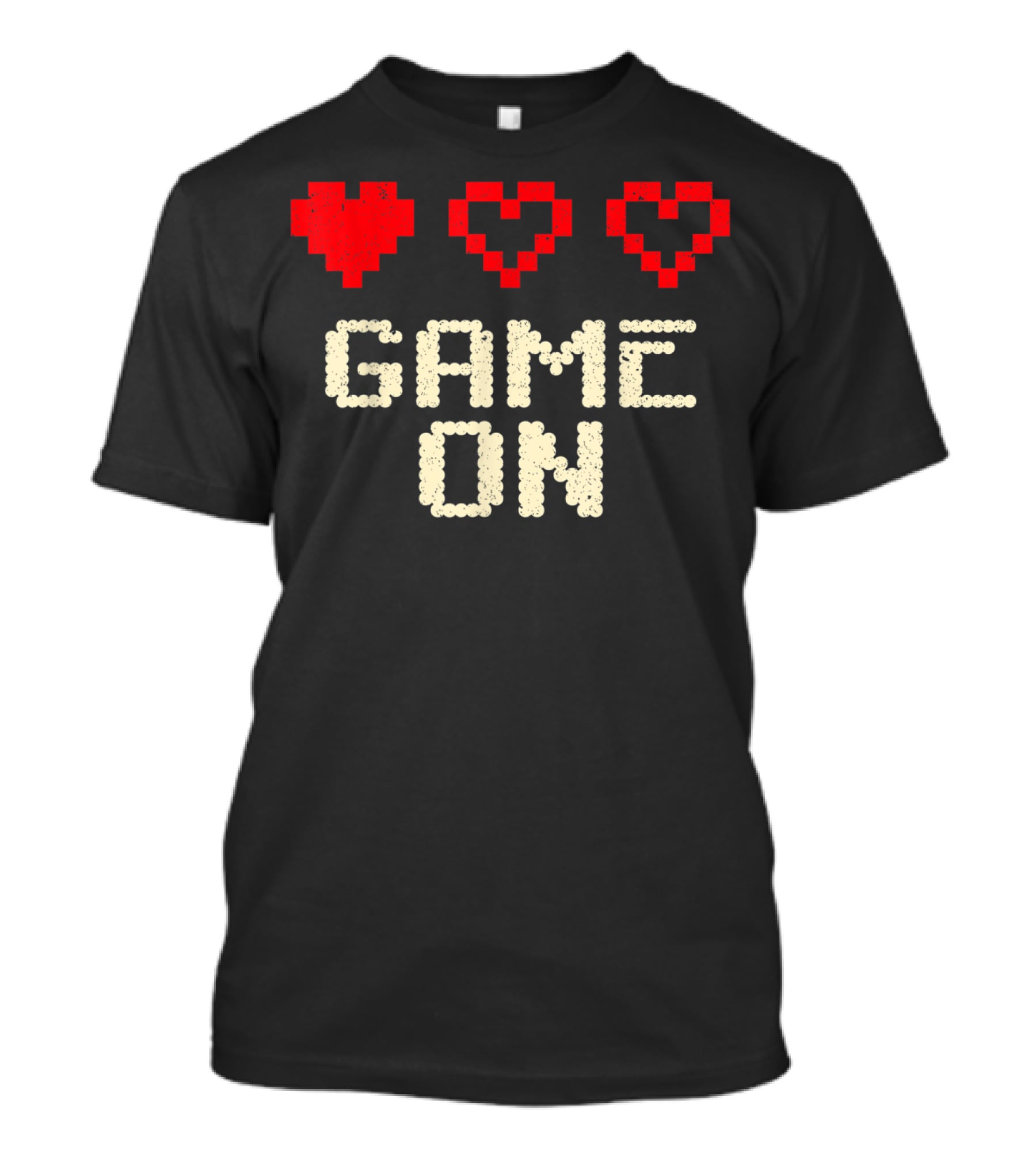 Game On Arcade Classic Gaming 3 Hearts Life Bar T-Shirt