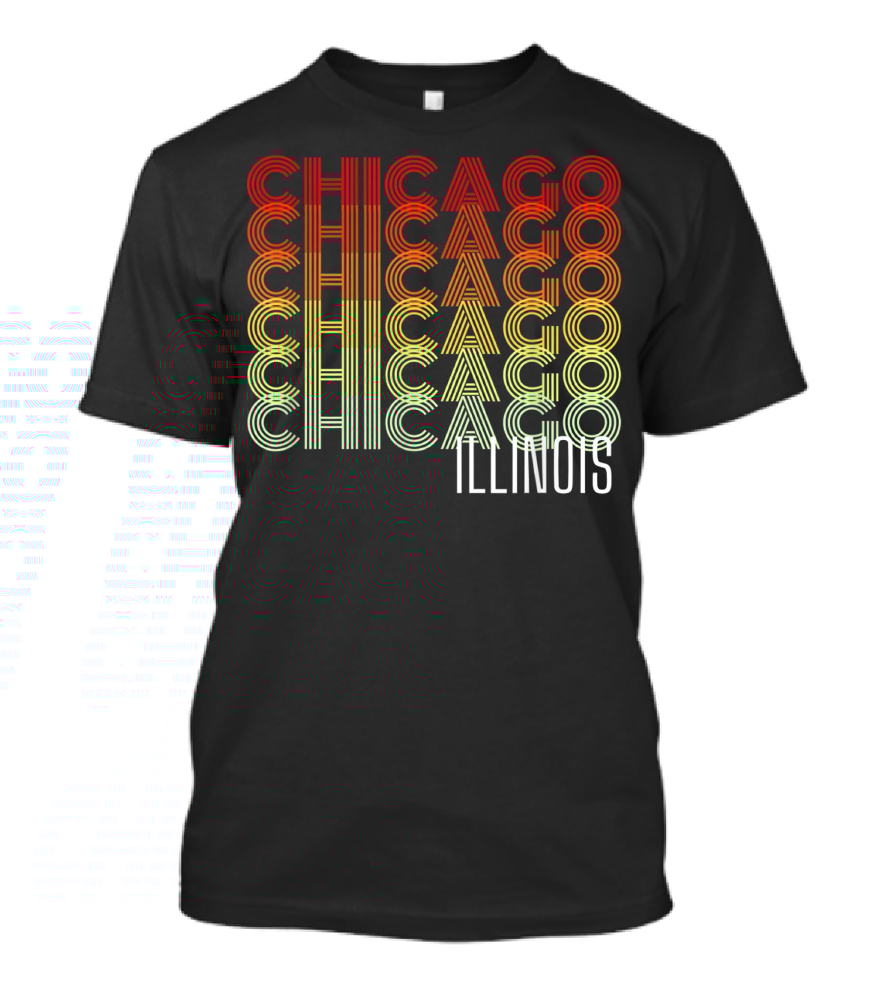 Chicago Illinois Gradient Text Classic ZB T-Shirt