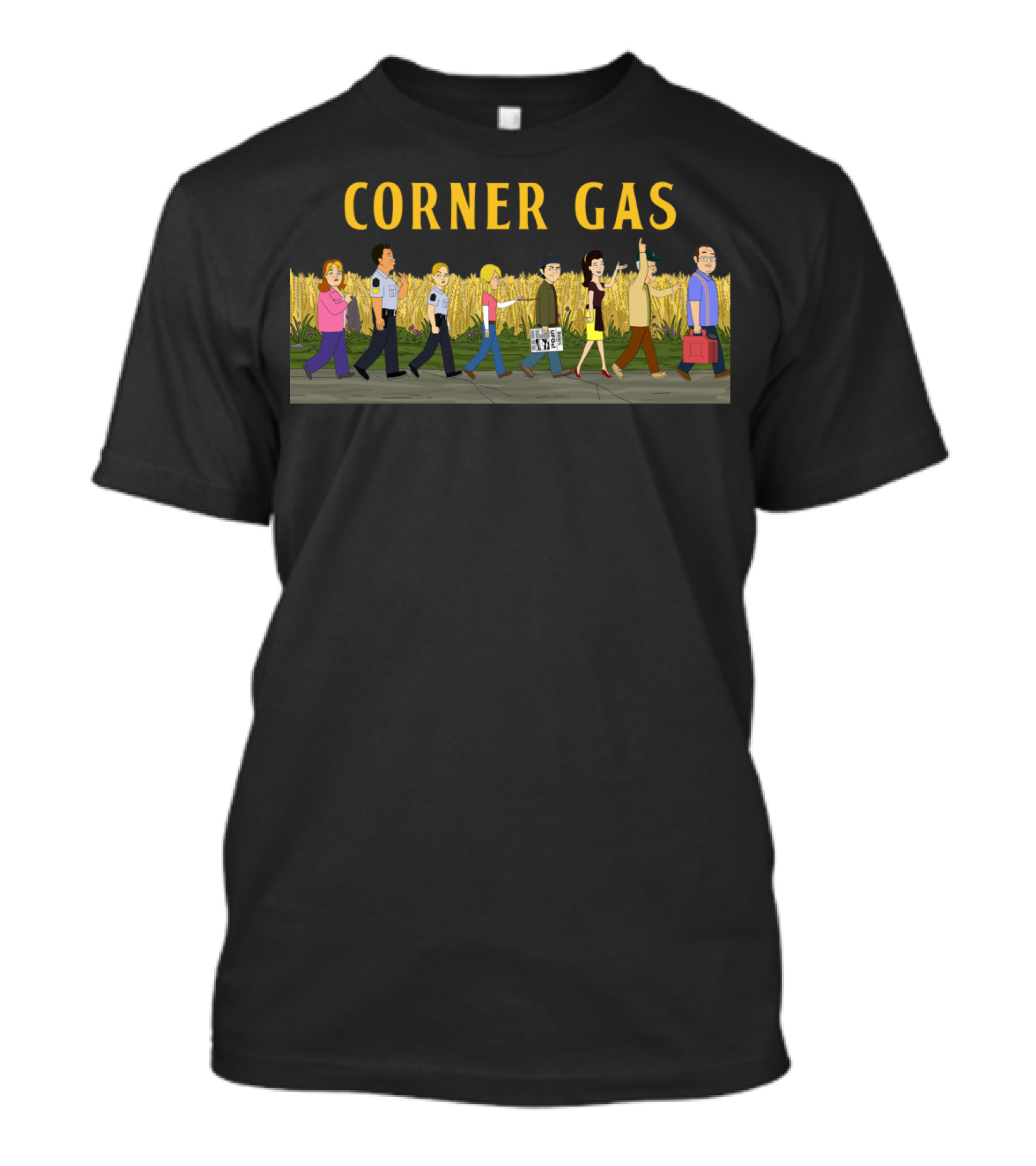 Corner Gas Dog River Road Characters Walking T-Shirt