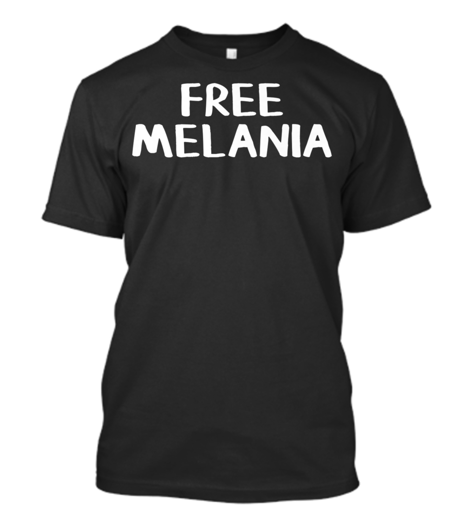 FREE MELANIA Text Bold White T-Shirt