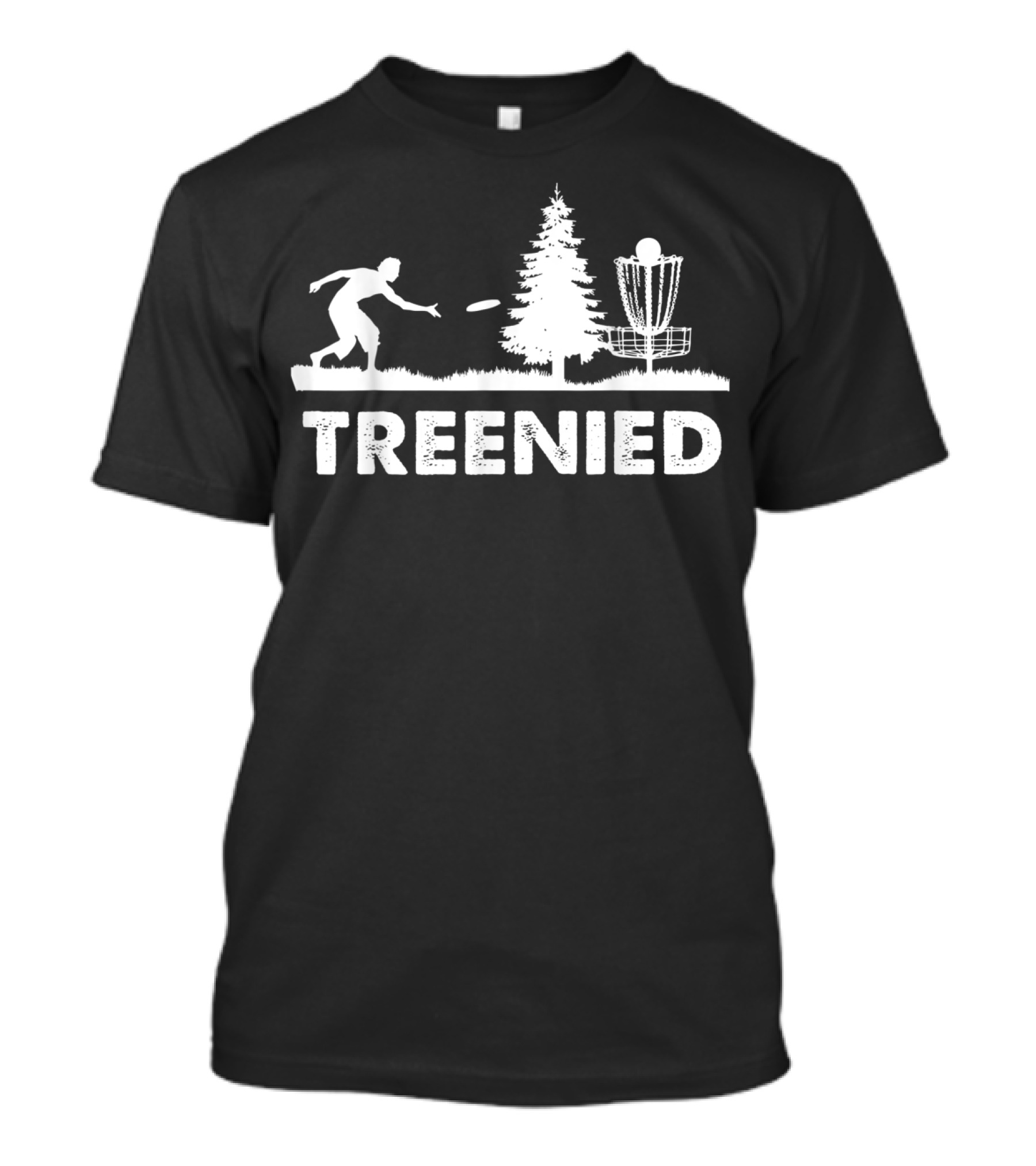 Treenied Frisbee Denied By Tree Disc Golf Scene T-Shirt