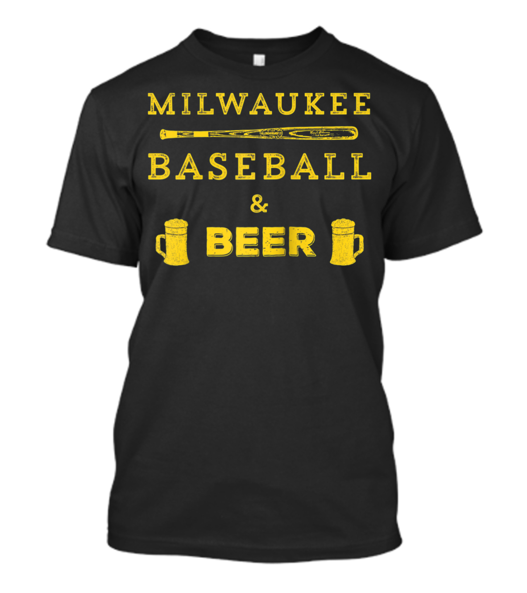 Milwaukee Baseball Bat And Beer Mugs Fan T-Shirt