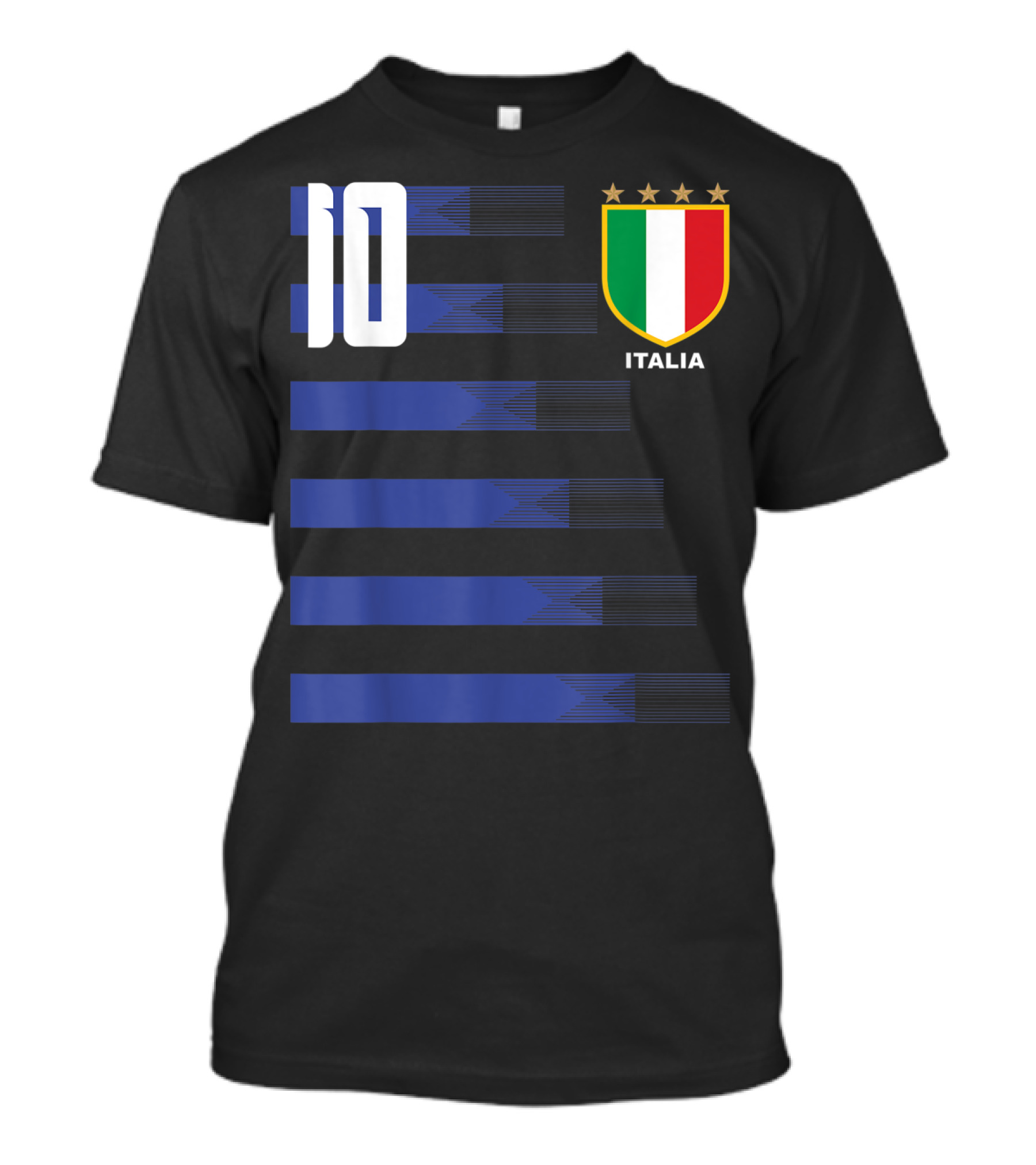 Italia Calcio Soccer Shirt Italian Flag Icon Number 10 T-Shirt