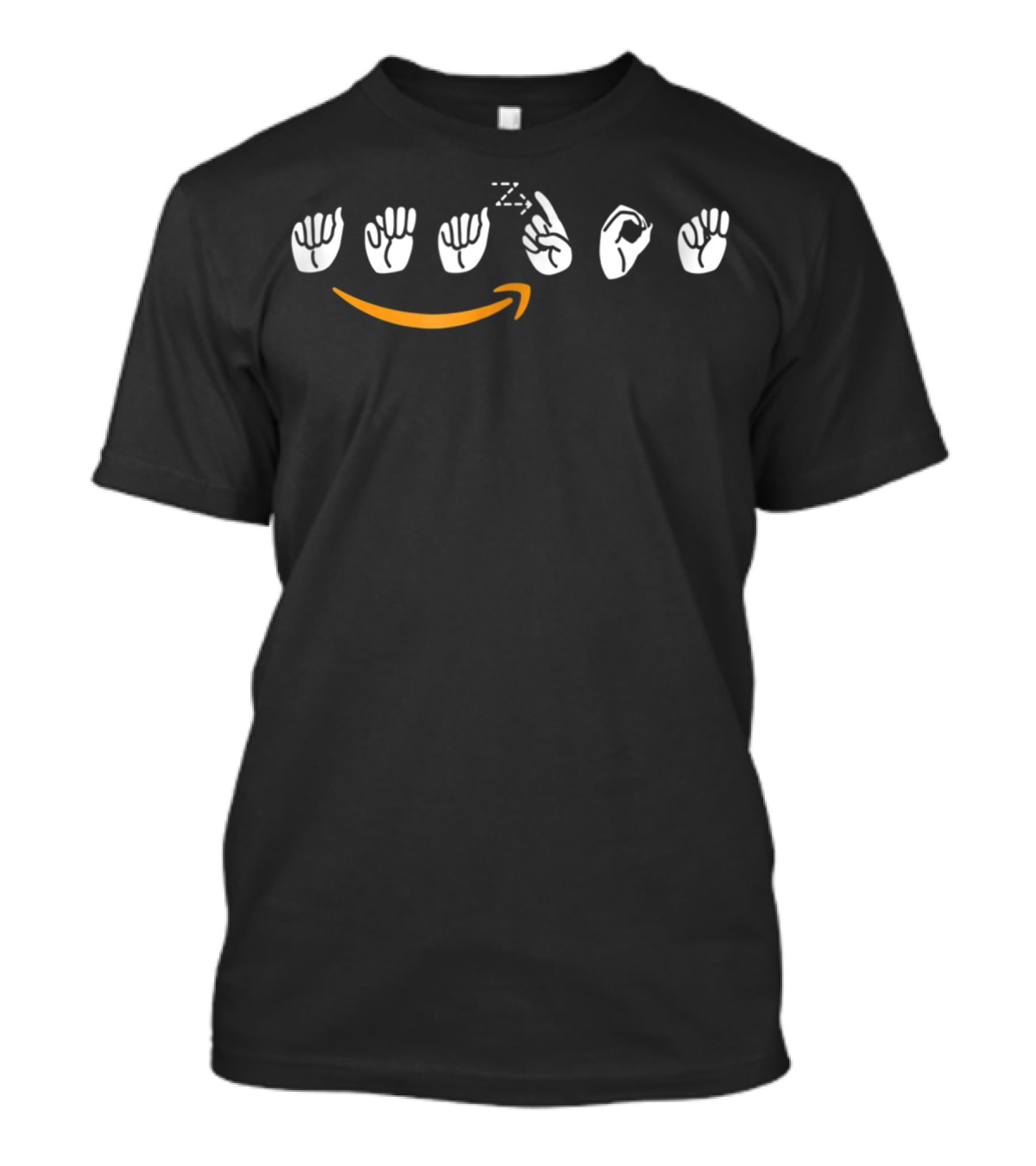Amazon Logo With ASL Hand Signs T-Shirt