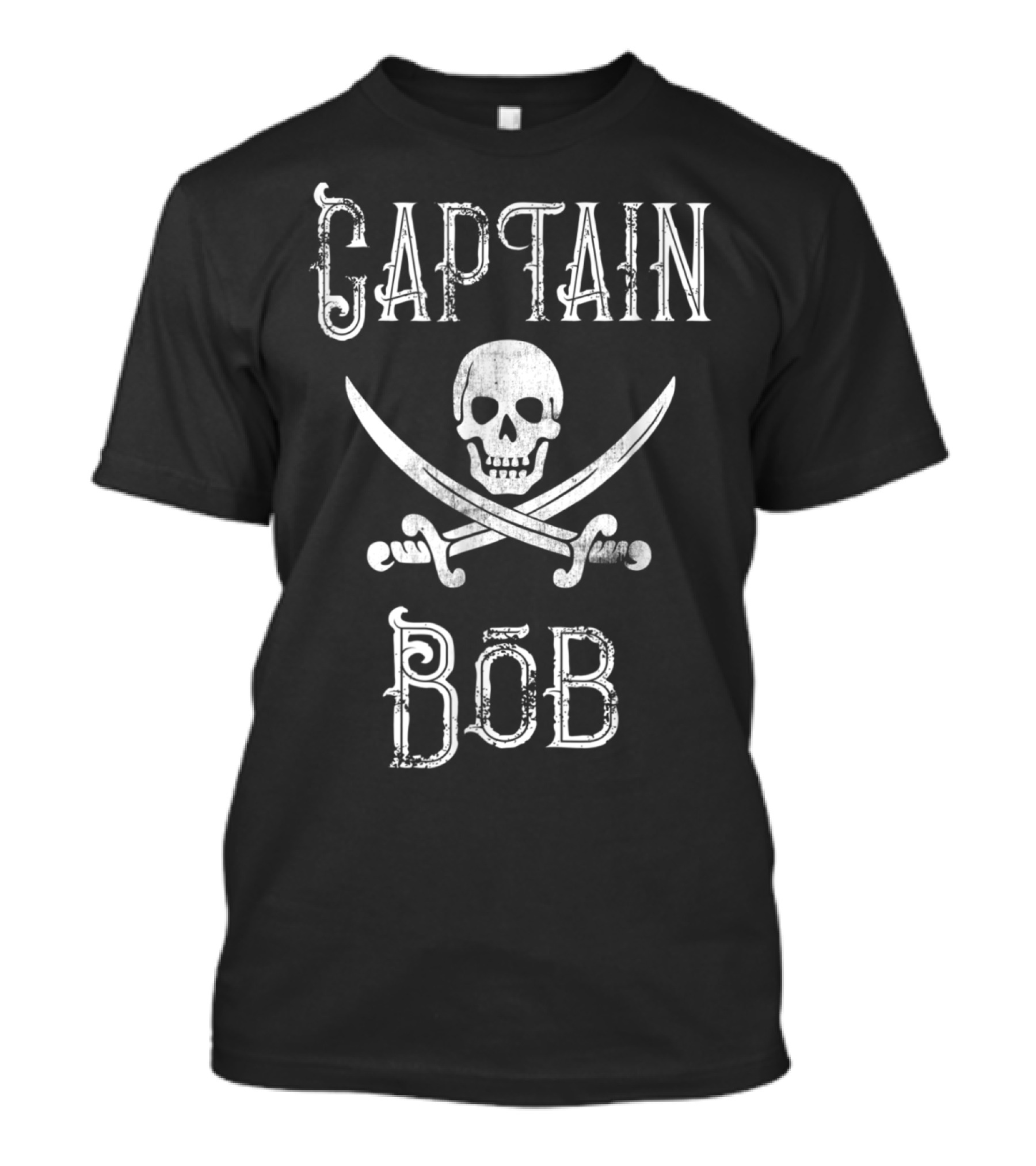 Captain Bob Skull And Crossed Swords Vintage Pirate T-Shirt