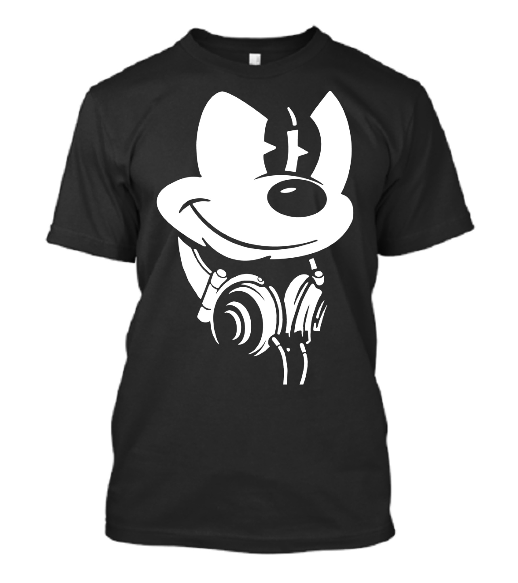 Disney Mickey Mouse Headphones Smiling Iconic Character T-Shirt