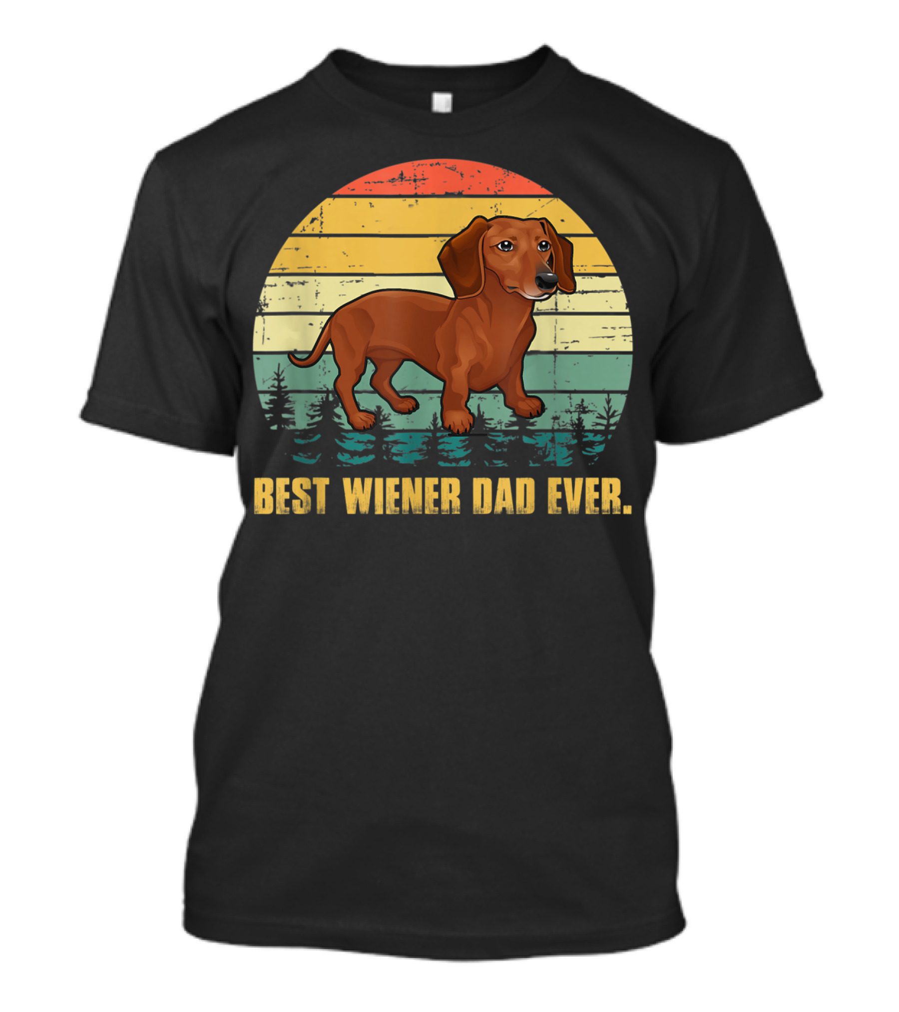 Best Wiener Dad Ever Mens Vintage Dachshund T-Shirt