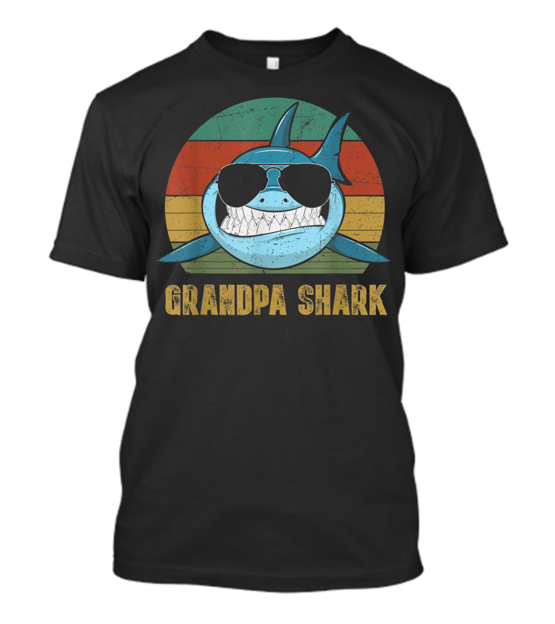 Grandpa Shark Vintage Retro Sunglasses T-Shirt