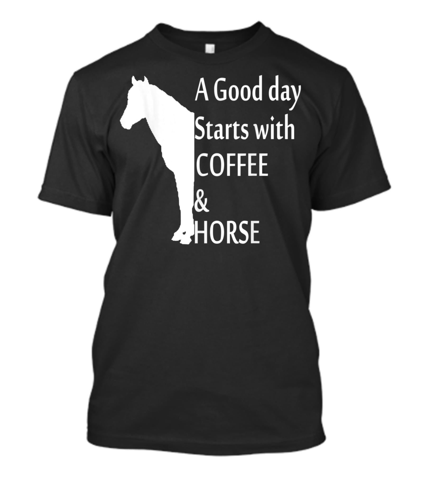 A Good Day Starts With Coffee And Horse Funny Orange Horse Lover T-Shirt