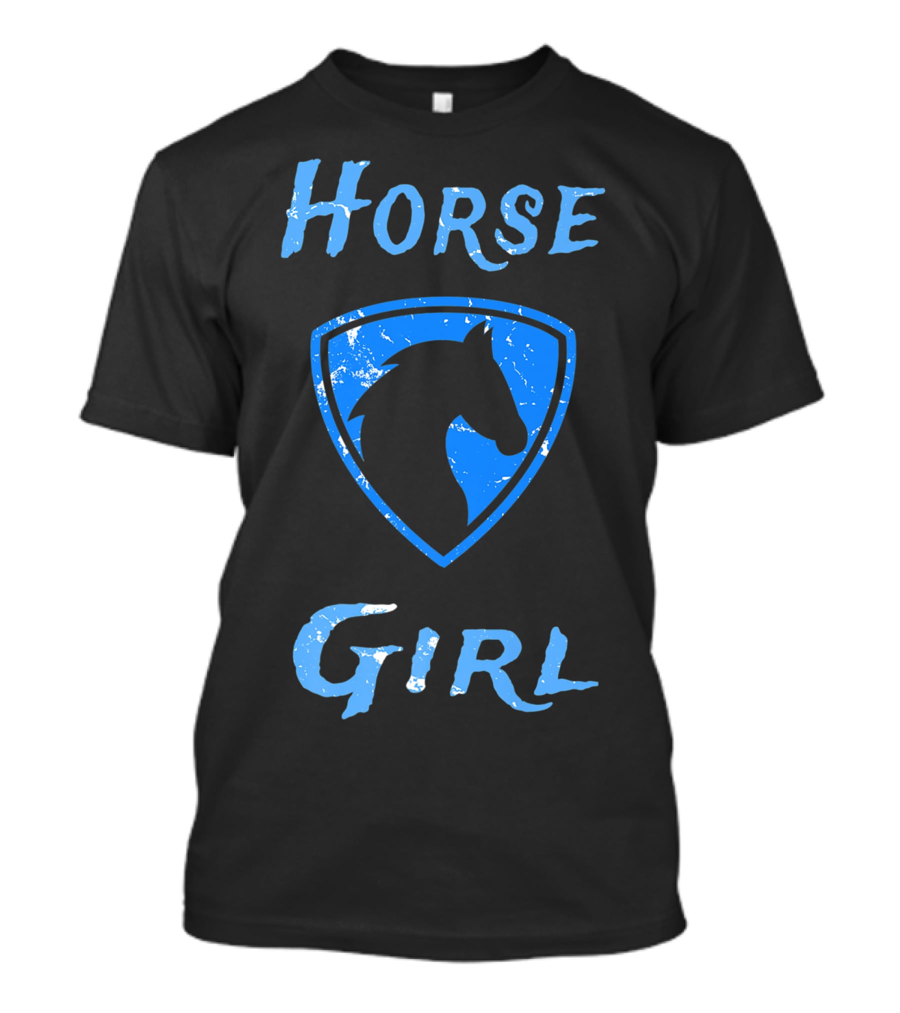 Horse Girl Distressed Badge Look T-Shirt
