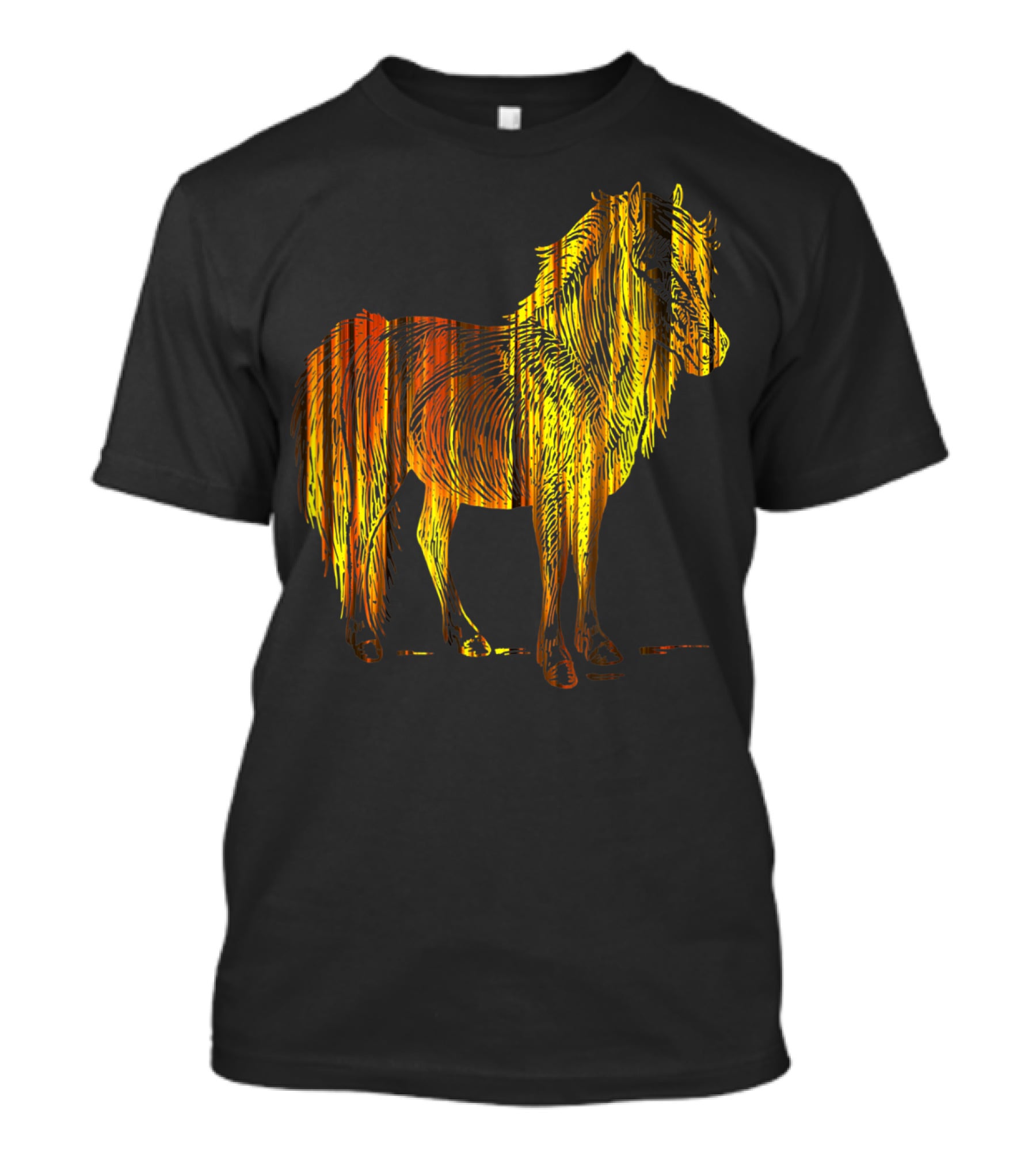 Golden Sparkling Horse Illuminated Elegance T-Shirt