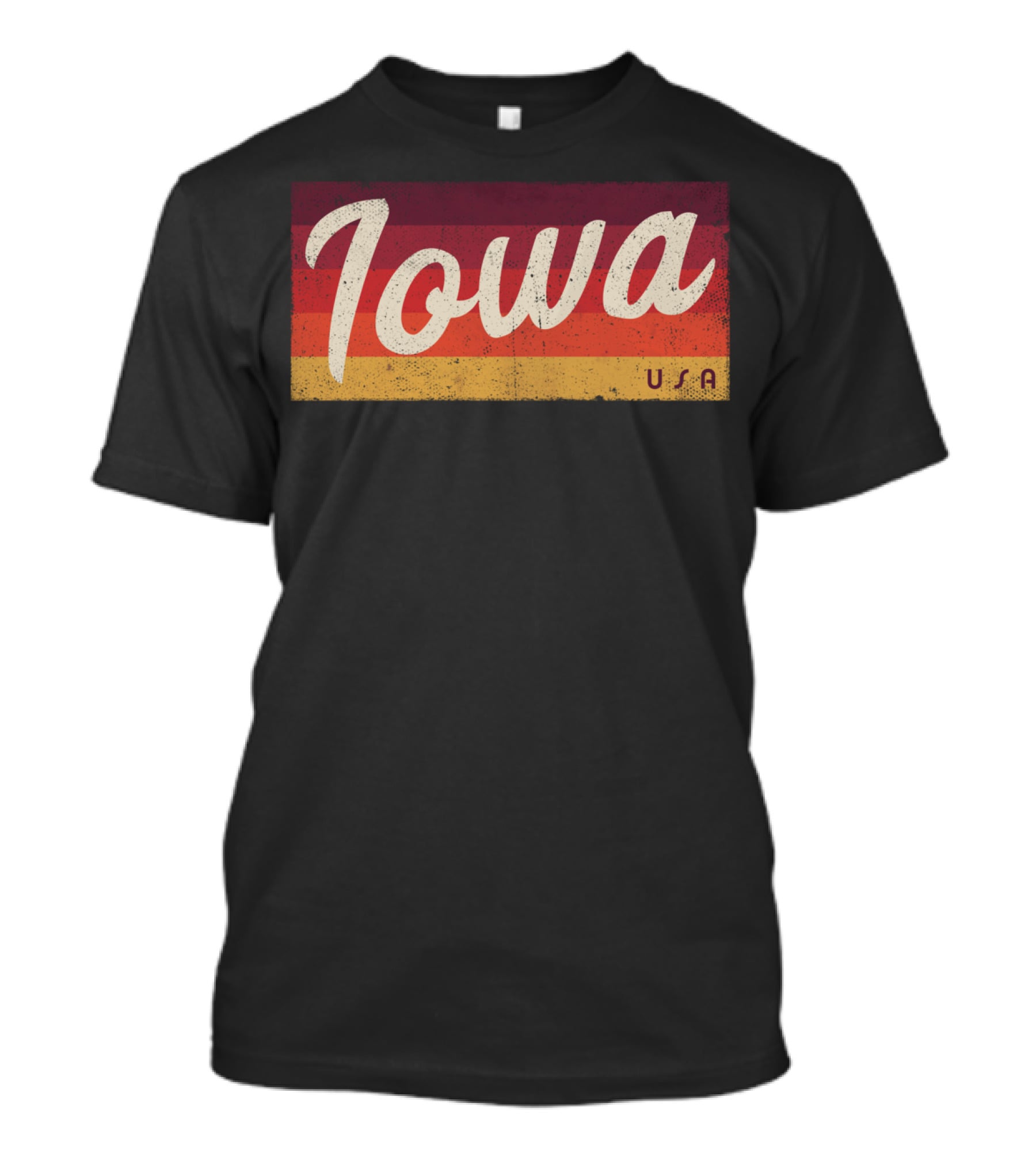 Iowa USA Vintage Classic Retro Stripes T-Shirt