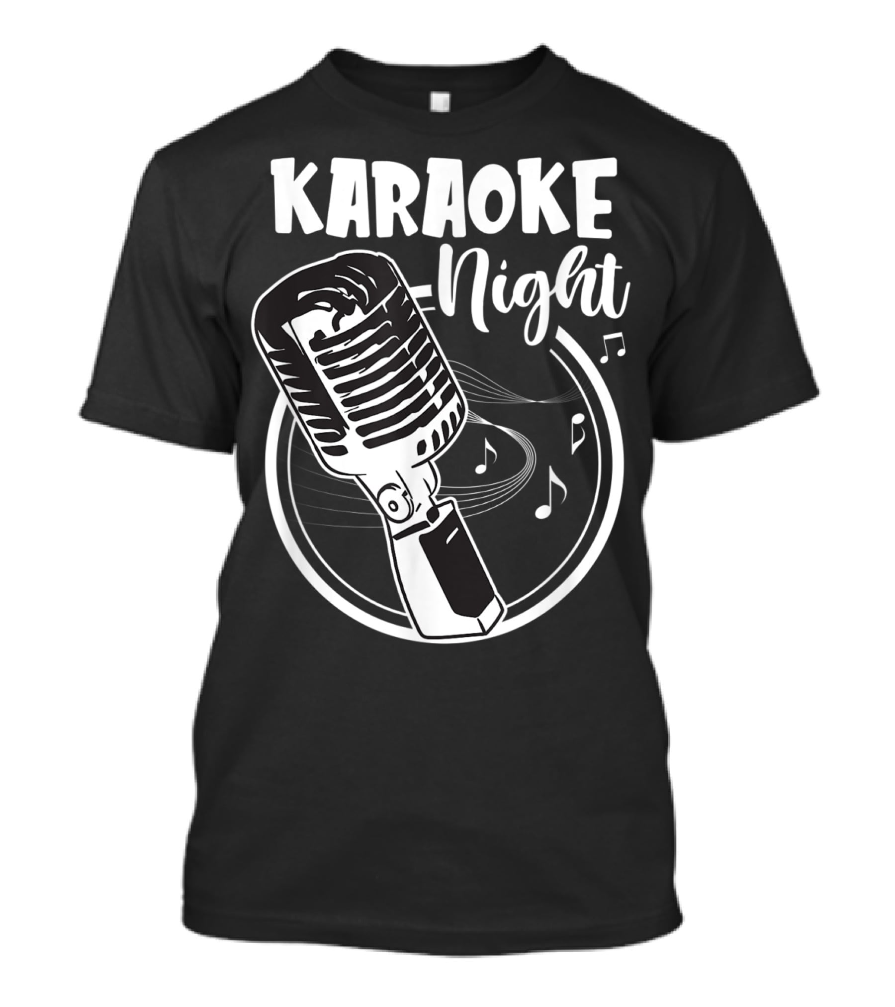 Karaoke Night Classic Mic Singing Music Notes T-Shirt
