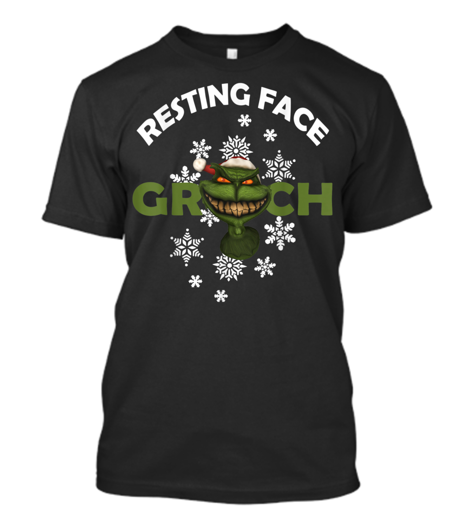 Resting Face Grinch Snowflake Humor T-Shirt