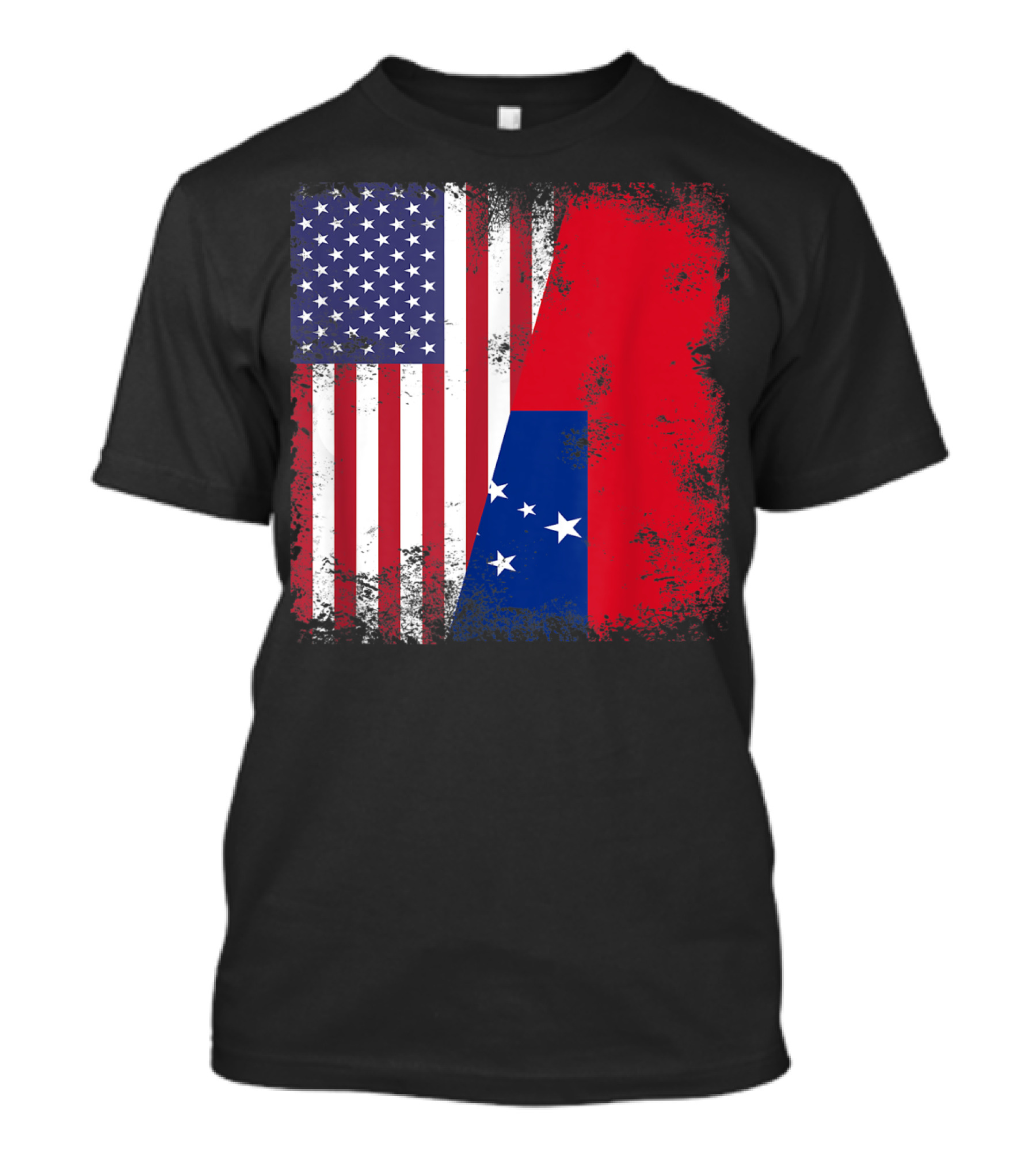 Half Samoan Flag Vintage Samoa USA Distressed American And Samoan Flags T-Shirt