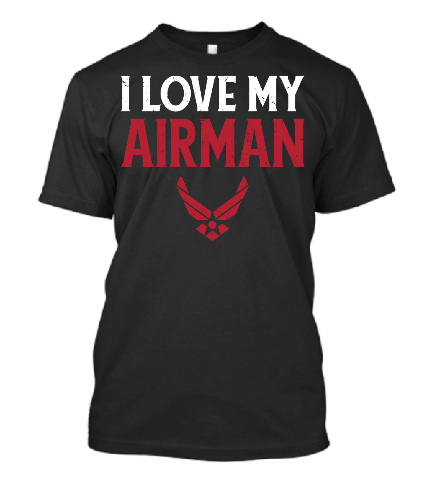 I Love My Airman Military Spouse Wife Girl Air Force Emblem T-Shirt