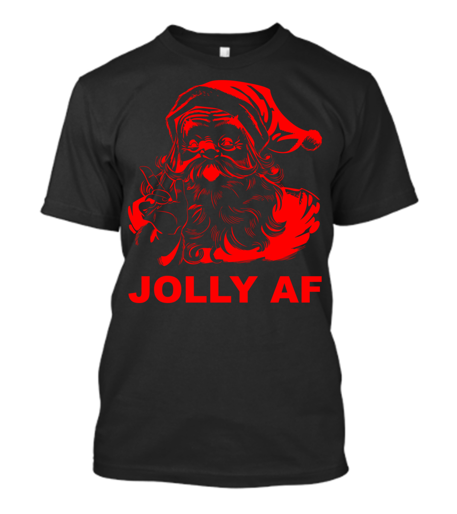 Jolly AF Funny Christmas Santa T-Shirt