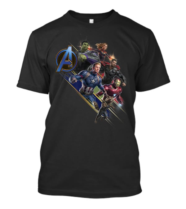Avengers Endgame Heroes Assemble Action Pose With Iconic A T-Shirt