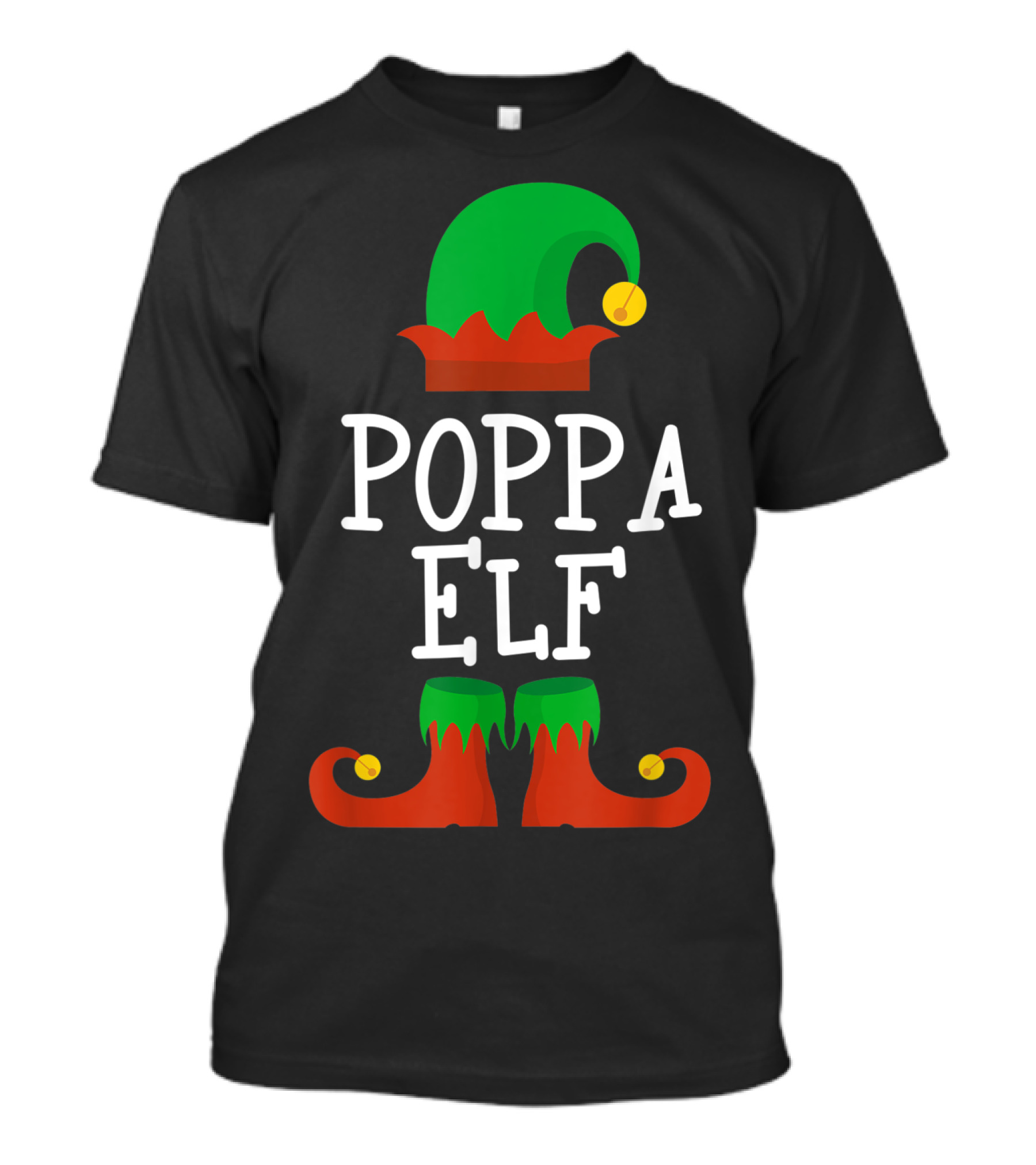 Poppa Elf Hat And Shoes Christmas T-Shirt