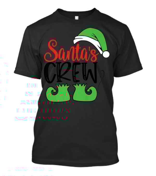Santa's Crew Christmas Hat And Shoes T-Shirt