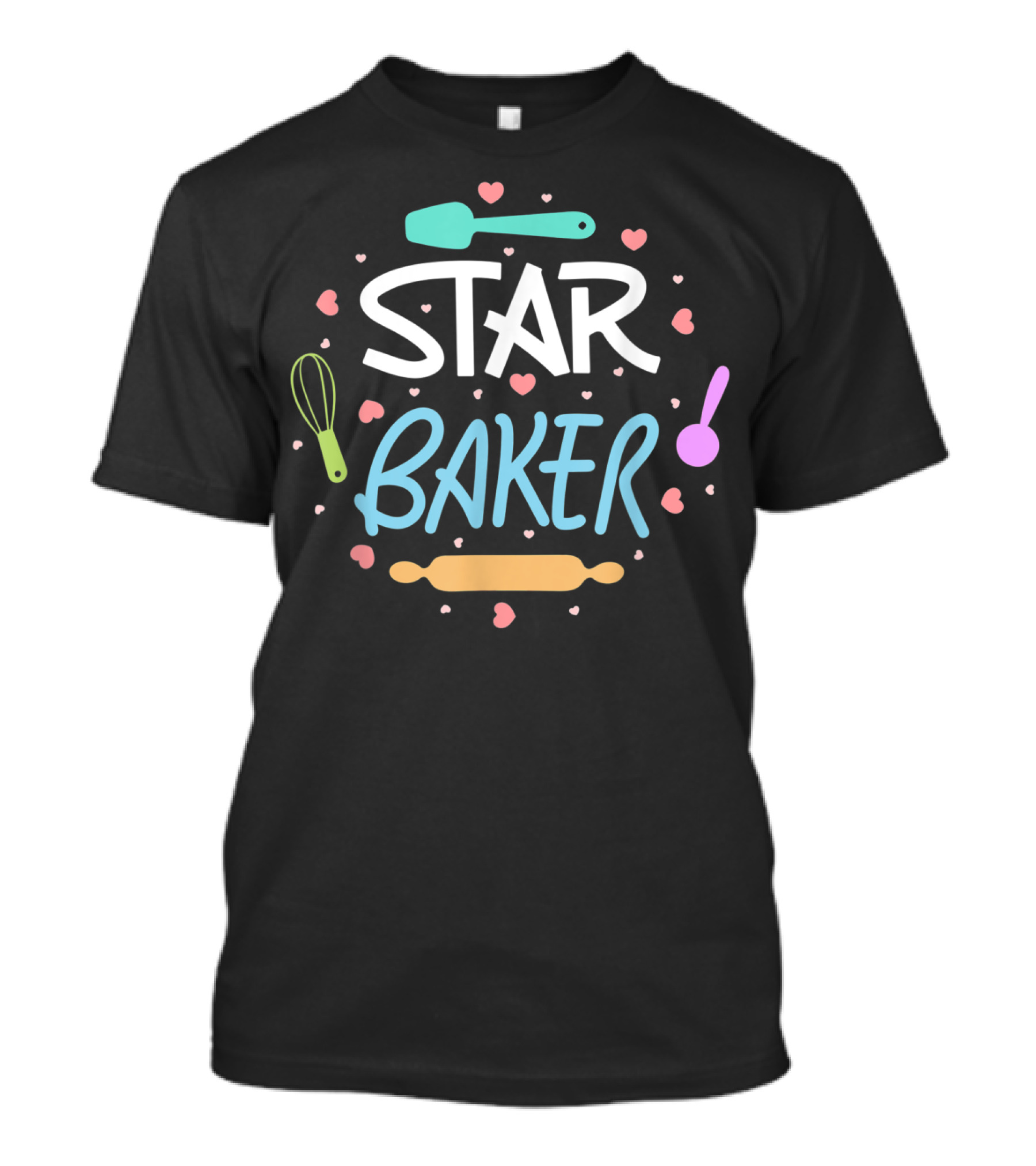 Star Baker Baking Utensils Hearts Fun T-Shirt